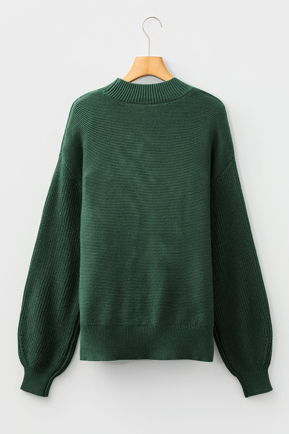 Mist Green Solid Color Front Seam Drop Shoulder Loose Sweater-TOPS / DRESSES-[Adult]-[Female]-2022 Online Blue Zone Planet