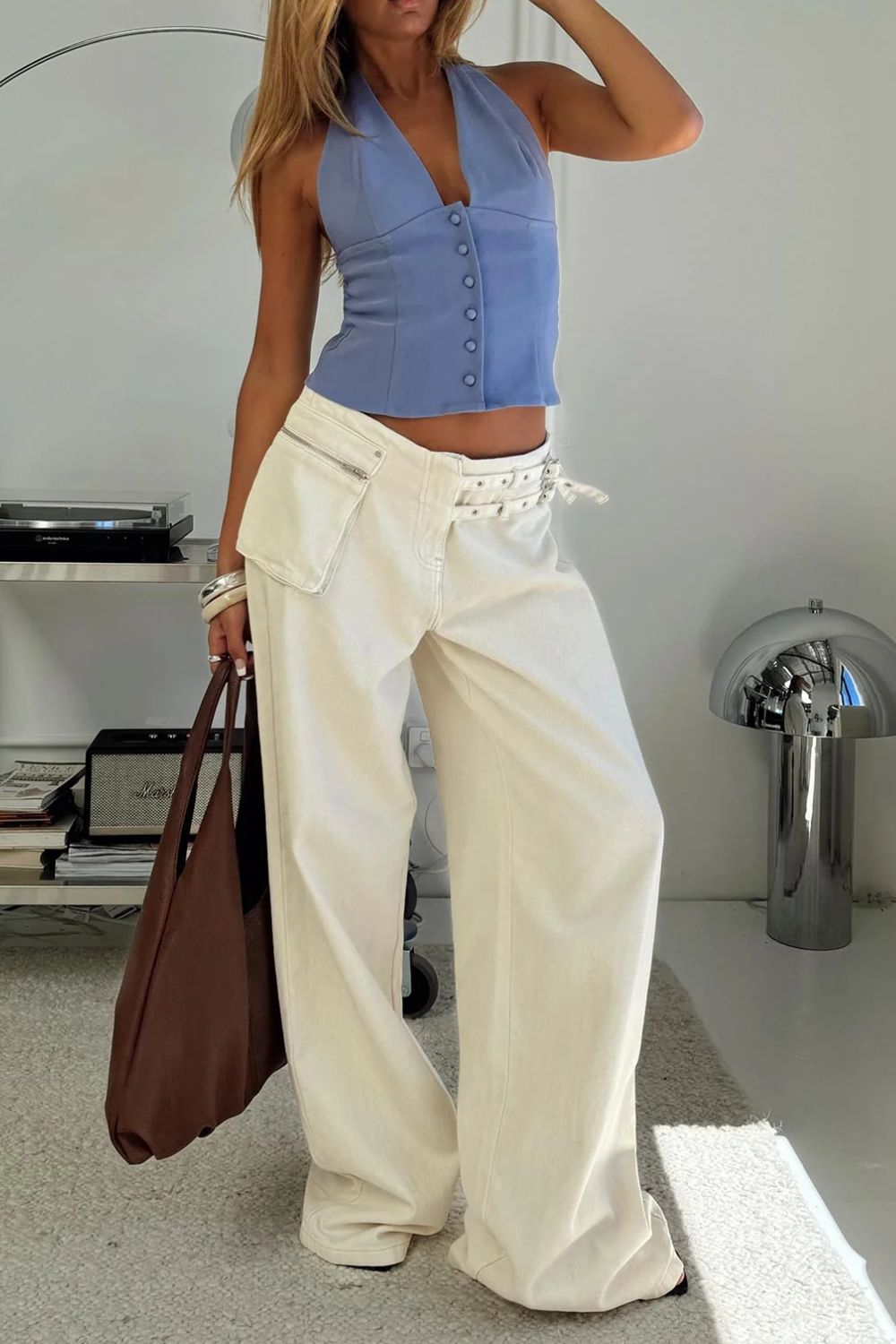 Wide Leg Jeans with Pockets-BOTTOMS-[Adult]-[Female]-2022 Online Blue Zone Planet