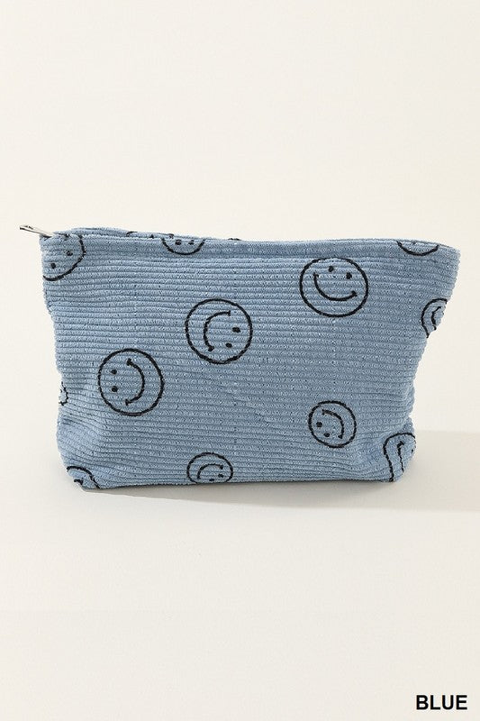 Blue Zone Planet | Zenana Corduroy Smile Clutch Bag-TOPS / DRESSES-[Adult]-[Female]-Dusty Blue-One Size-2022 Online Blue Zone Planet