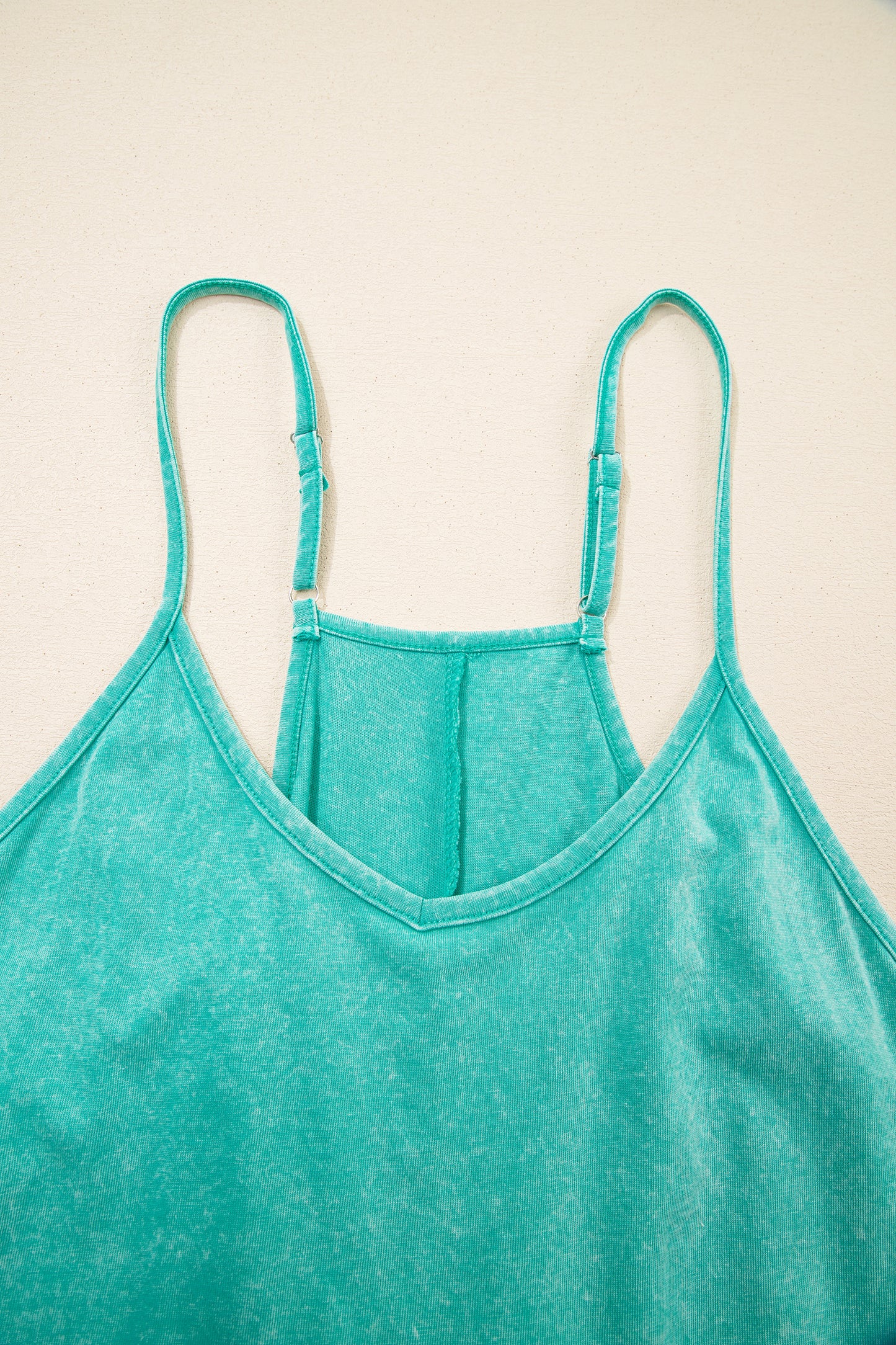 Mint Green Mineral Wash Spaghetti Straps Pocketed Romper-Bottoms/Jumpsuits & Rompers-[Adult]-[Female]-2022 Online Blue Zone Planet