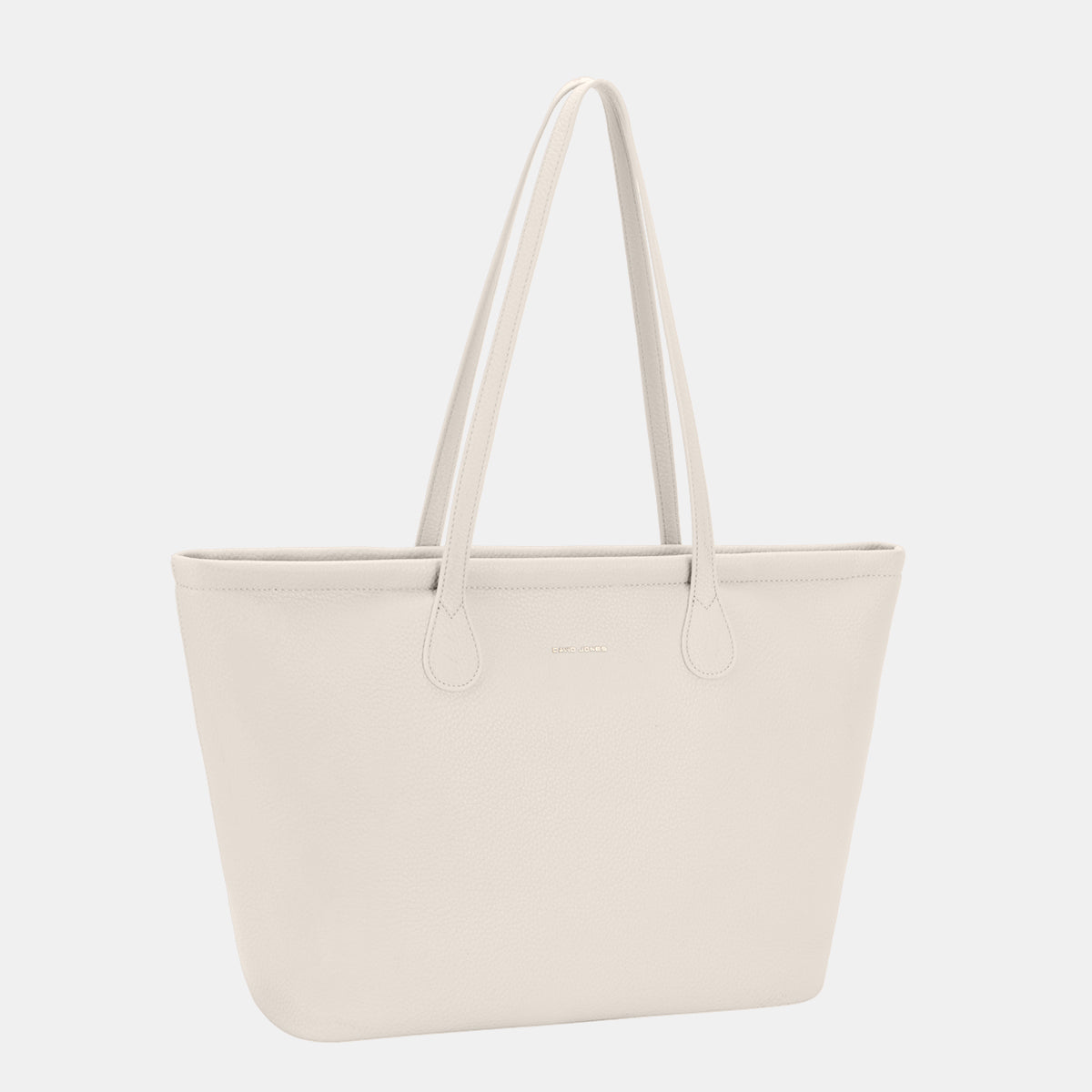 David Jones PU Leather Tote Bag-HANDBAGS-[Adult]-[Female]-White-One Size-2022 Online Blue Zone Planet