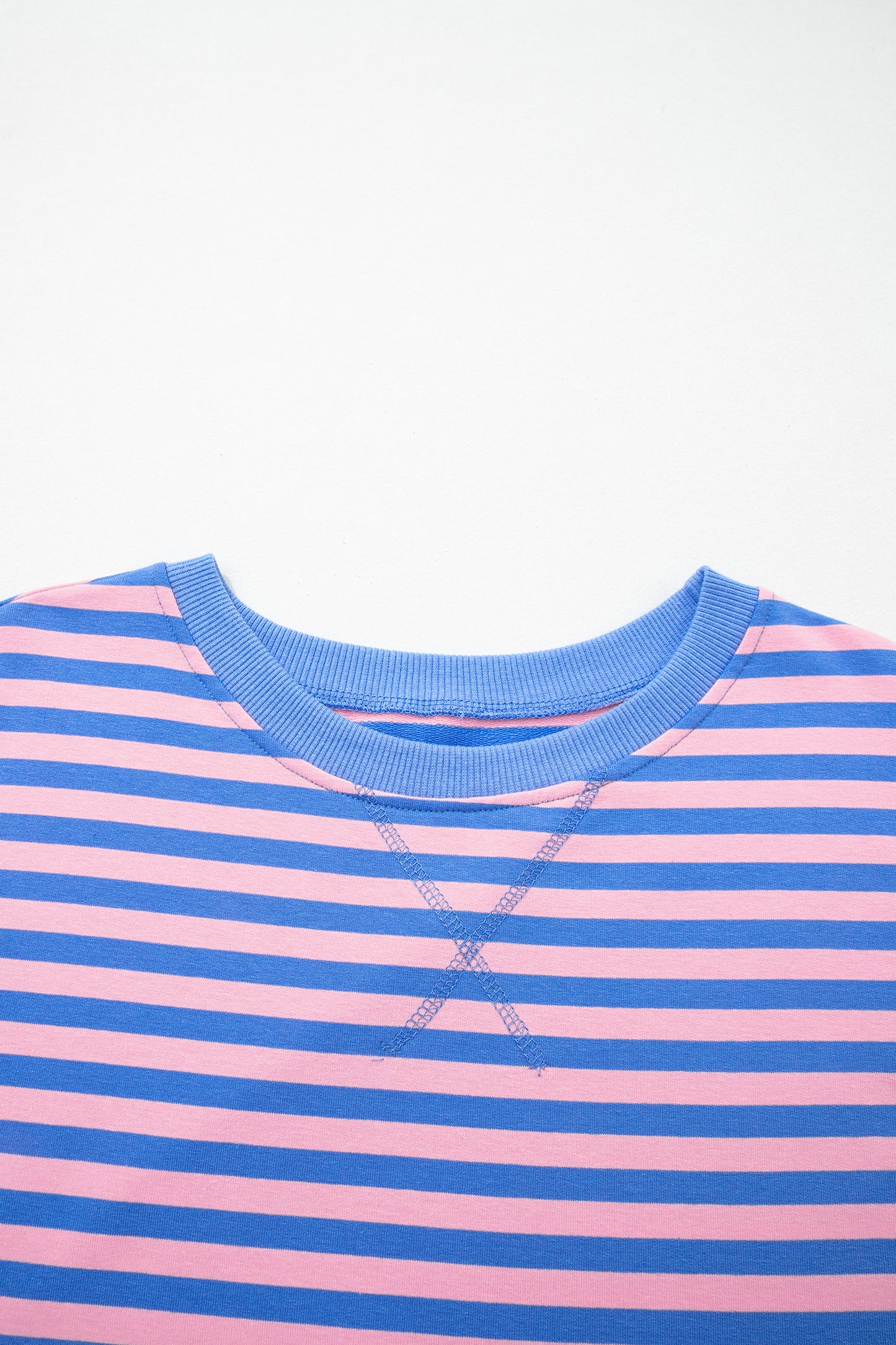 Pink Stripe Loose Short Sleeve Top and Skirt Set-Two Piece Sets/Two Piece Dresses-[Adult]-[Female]-2022 Online Blue Zone Planet