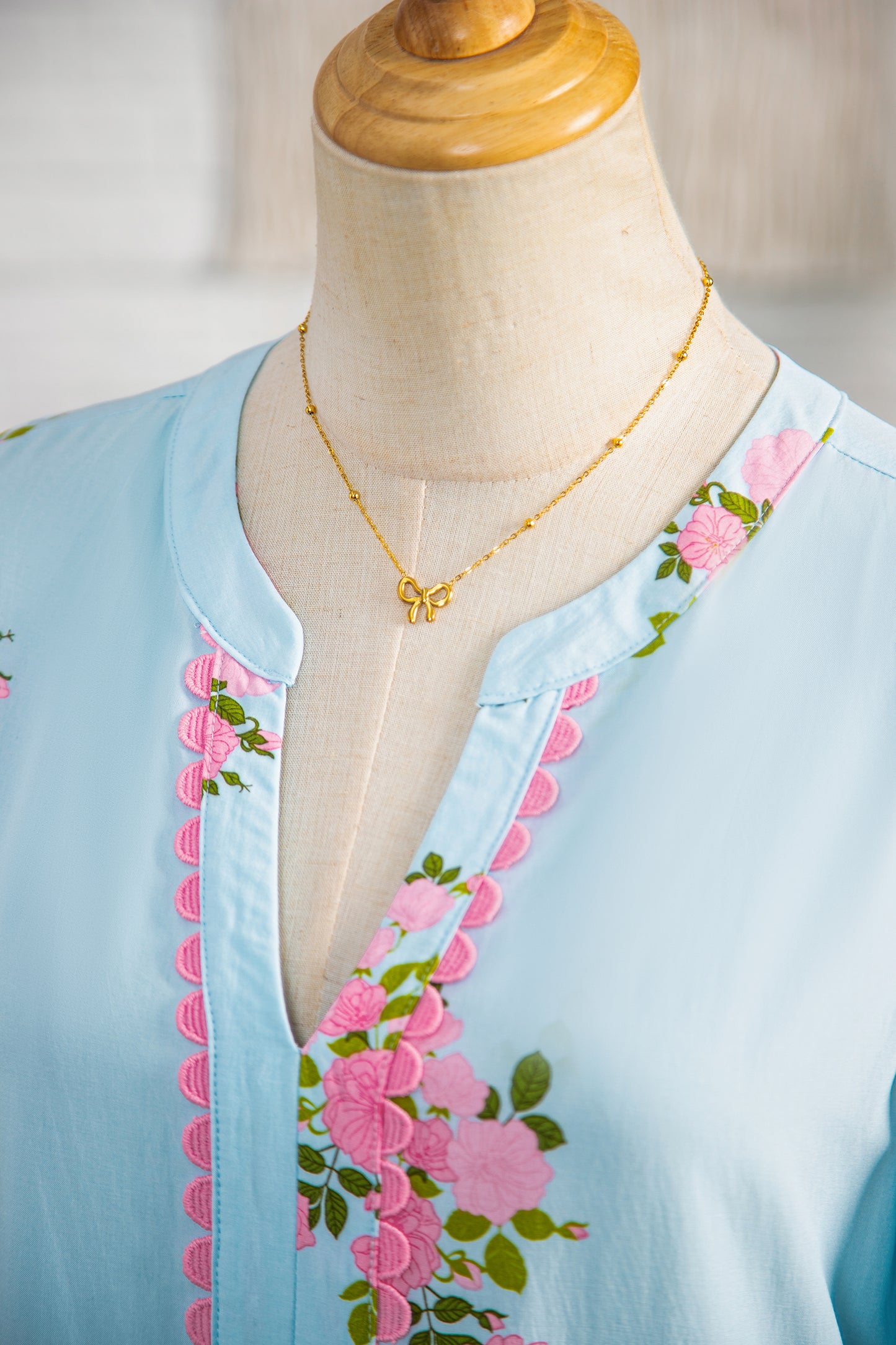 Sky Blue Notched Neck Flutter Short Sleeve Floral Print Maxi Dress-TOPS / DRESSES-[Adult]-[Female]-2022 Online Blue Zone Planet