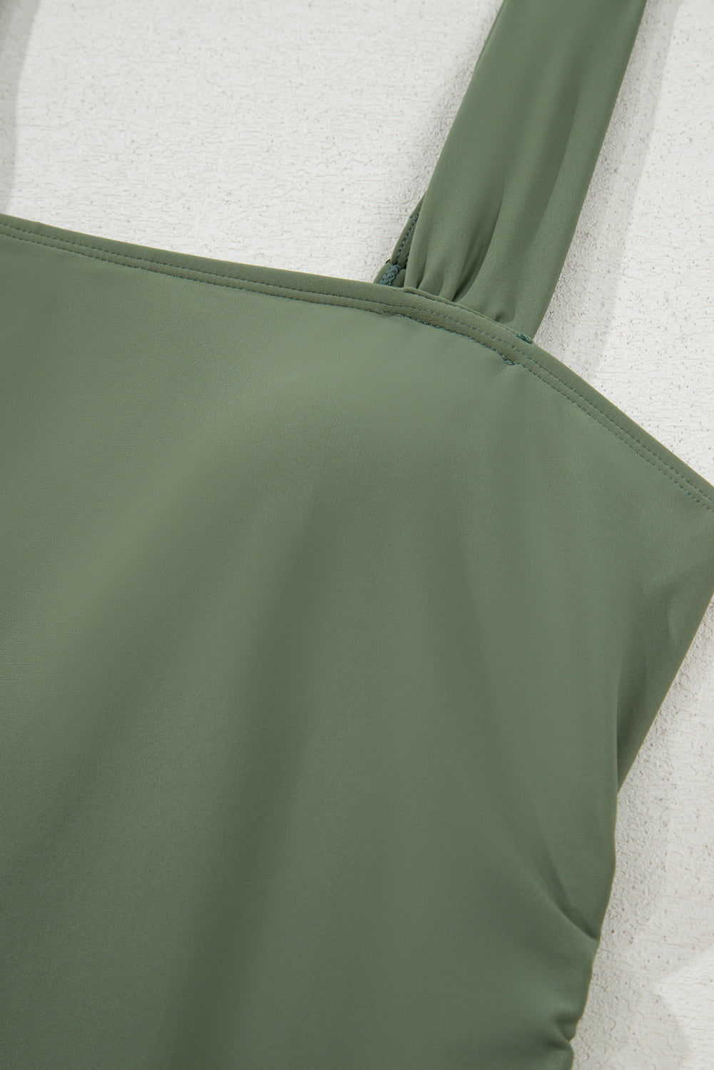 Mist Green Drawstring Ruched Wide Straps Tankini Set-Swimwear/Tankinis-[Adult]-[Female]-2022 Online Blue Zone Planet