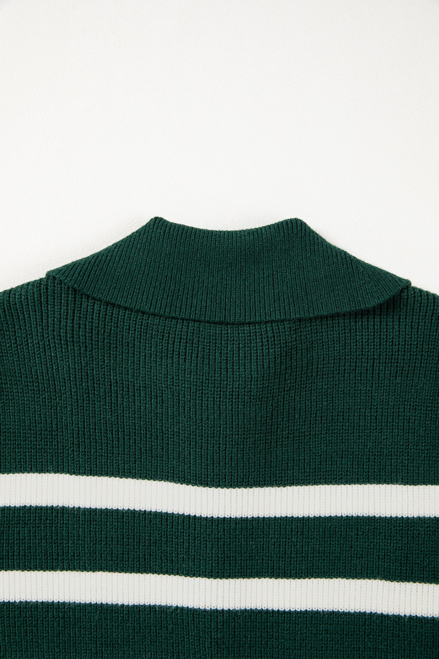Blackish Green Ribbed Half Zip Collared Sweater Vest-Sweaters & Cardigans/Sweater Vests-[Adult]-[Female]-2022 Online Blue Zone Planet