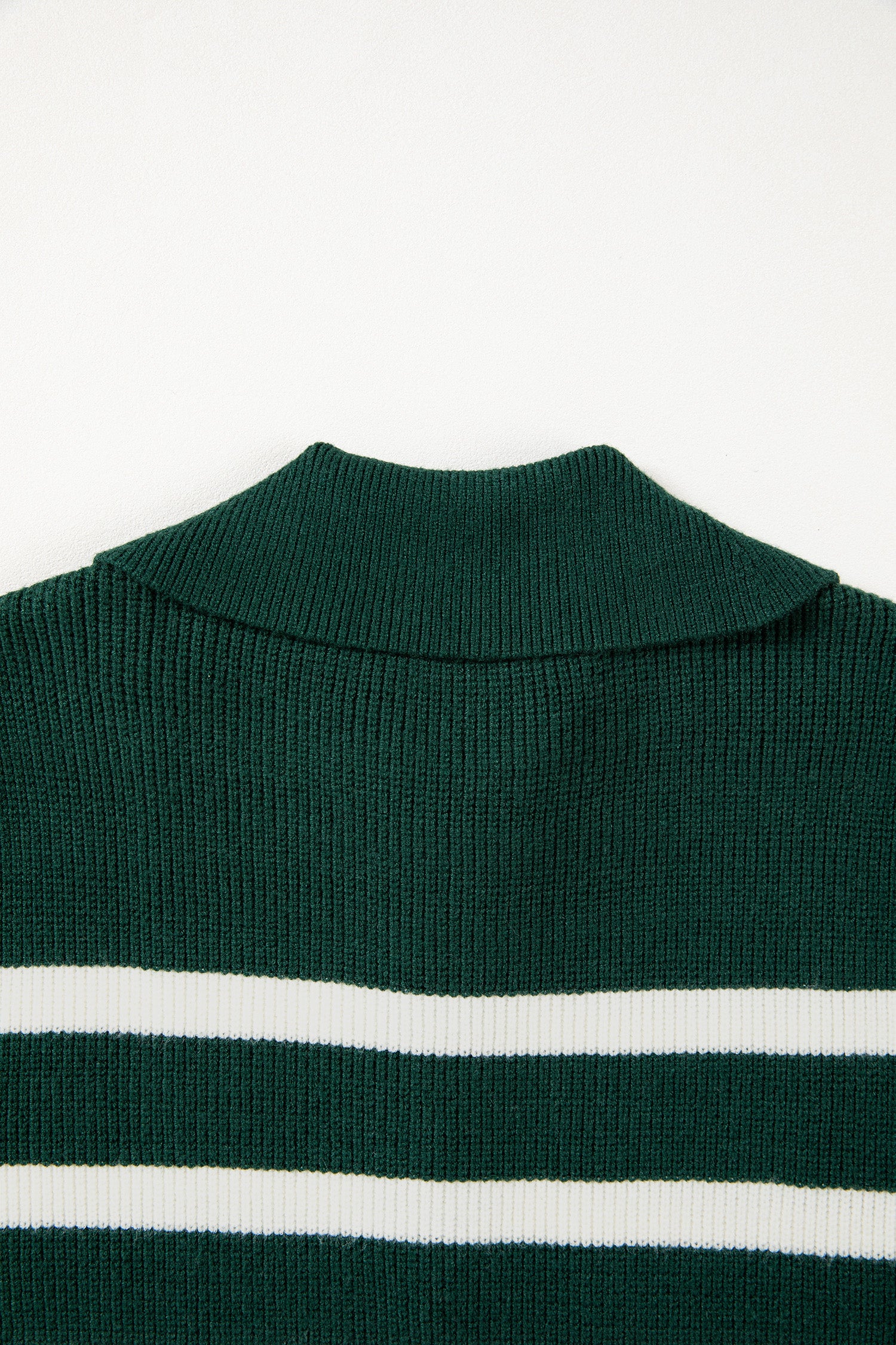 Blackish Green Ribbed Half Zip Collared Sweater Vest-Sweaters & Cardigans/Sweater Vests-[Adult]-[Female]-2022 Online Blue Zone Planet