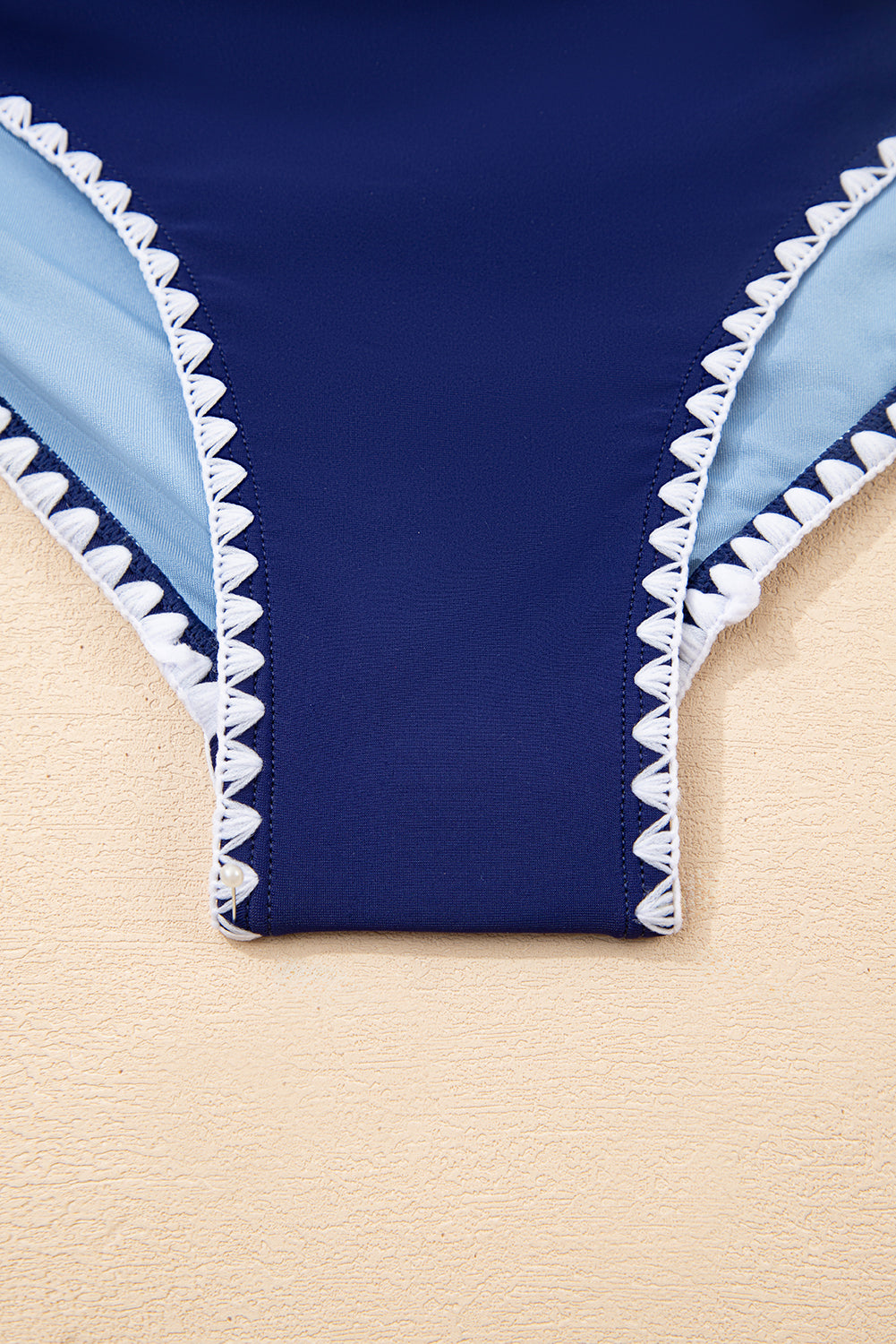 Black Ric Rac Trim Contrasted Patchwork Cutout One Piece Swimsuit-Swimwear/One Piece Swimsuit-[Adult]-[Female]-2022 Online Blue Zone Planet