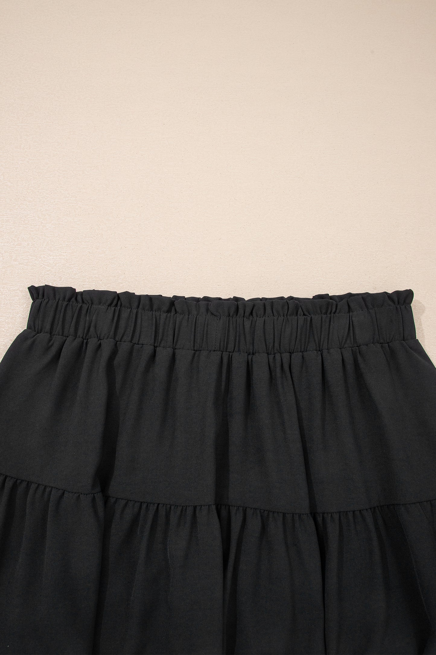 White Plus Size Frilled Elastic Waist Lace Trim Boho Ruffled Shorts-Plus Size/Plus Size Bottoms-[Adult]-[Female]-2022 Online Blue Zone Planet