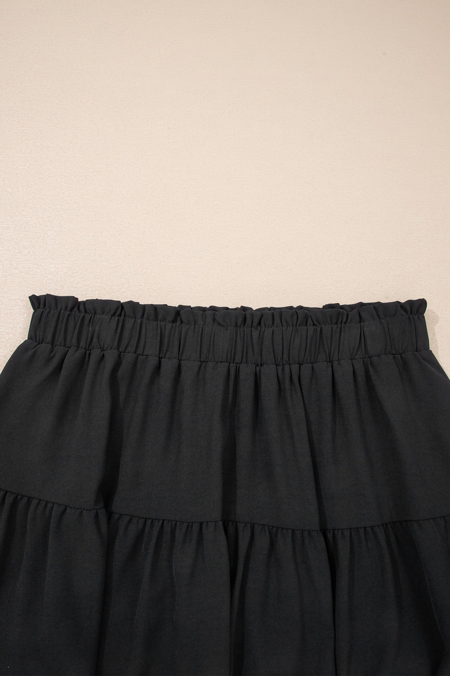 White Plus Size Frilled Elastic Waist Lace Trim Boho Ruffled Shorts-Plus Size/Plus Size Bottoms-[Adult]-[Female]-2022 Online Blue Zone Planet