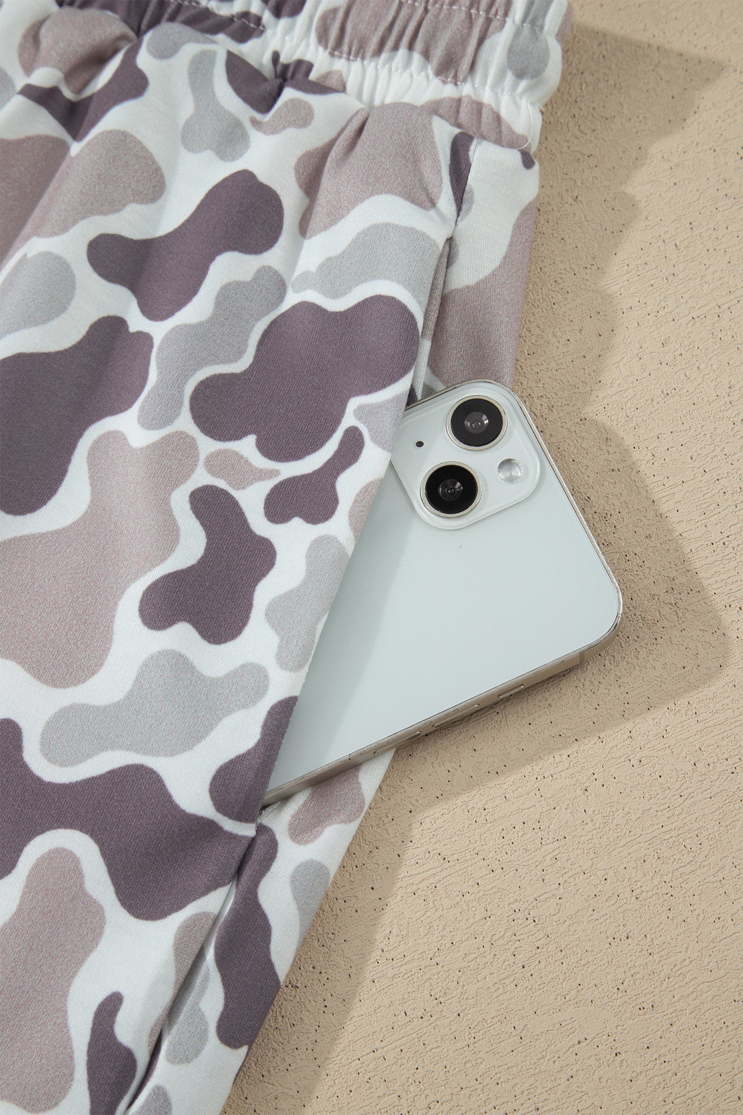 Sky Blue Abstract Camo Elastic Waist Drawstring Mini Skort-Bottoms/Skirts & Petticoat-[Adult]-[Female]-2022 Online Blue Zone Planet