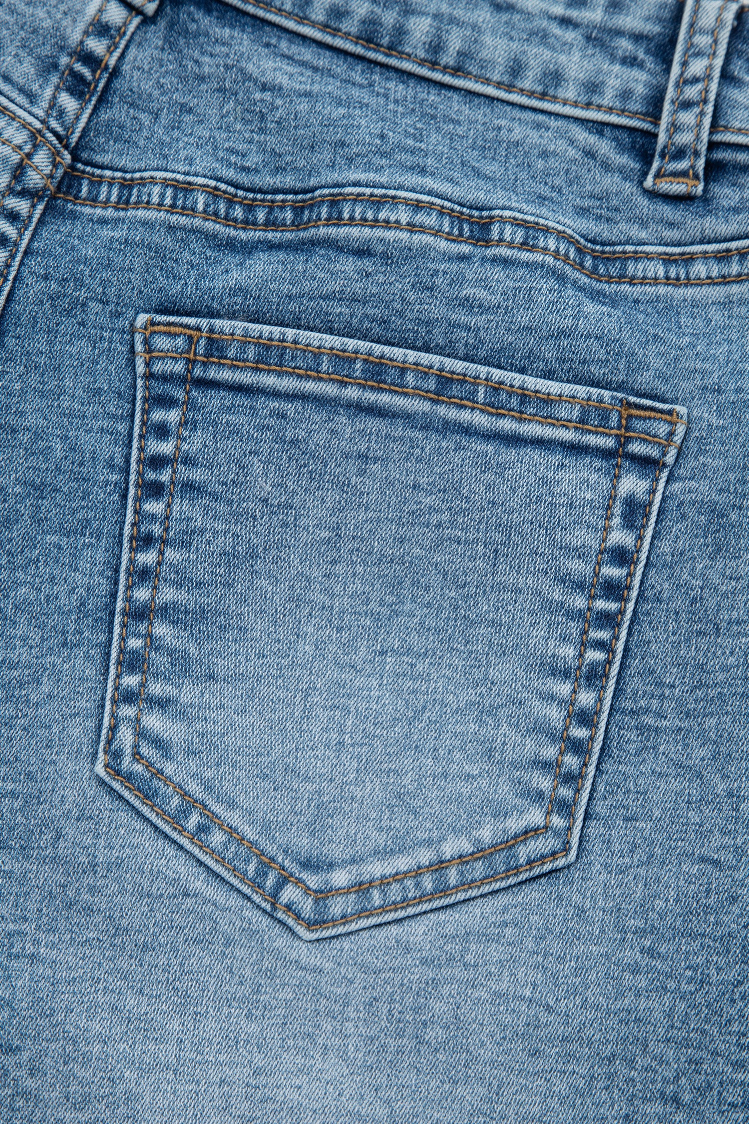 Dusk Blue Western Embroidery Stud Denim Shorts Summer Daily Wear-Bottoms/Denim Shorts-[Adult]-[Female]-2022 Online Blue Zone Planet