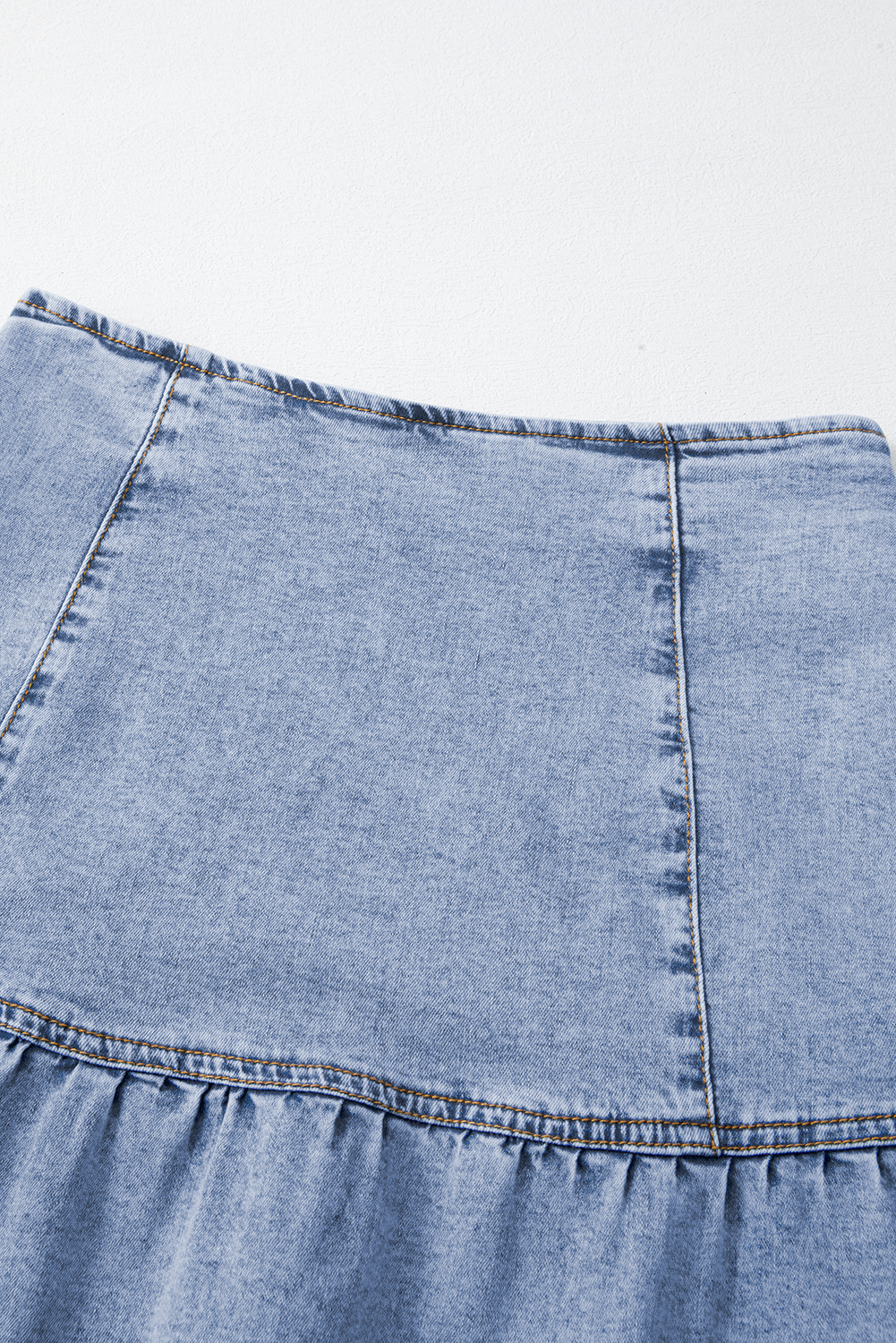 Beau Blue Asymmetric Ruffle Overlay Denim Mini Skirt-Bottoms/Skirts & Petticoat-[Adult]-[Female]-2022 Online Blue Zone Planet