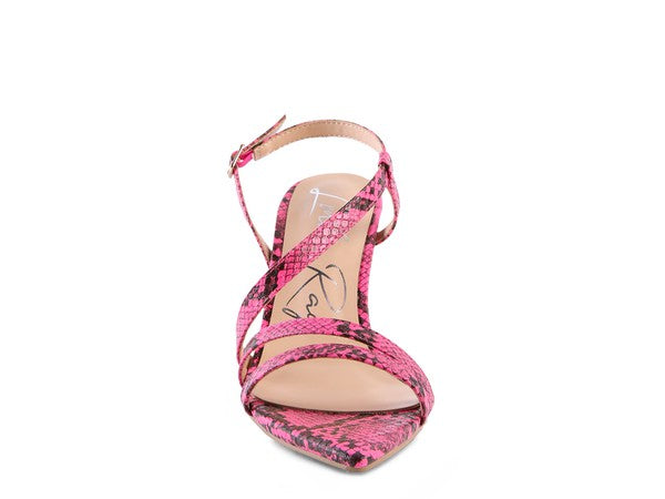 CHERRY TART Snake Print Spool Heel Sandals-TOPS / DRESSES-[Adult]-[Female]-2022 Online Blue Zone Planet