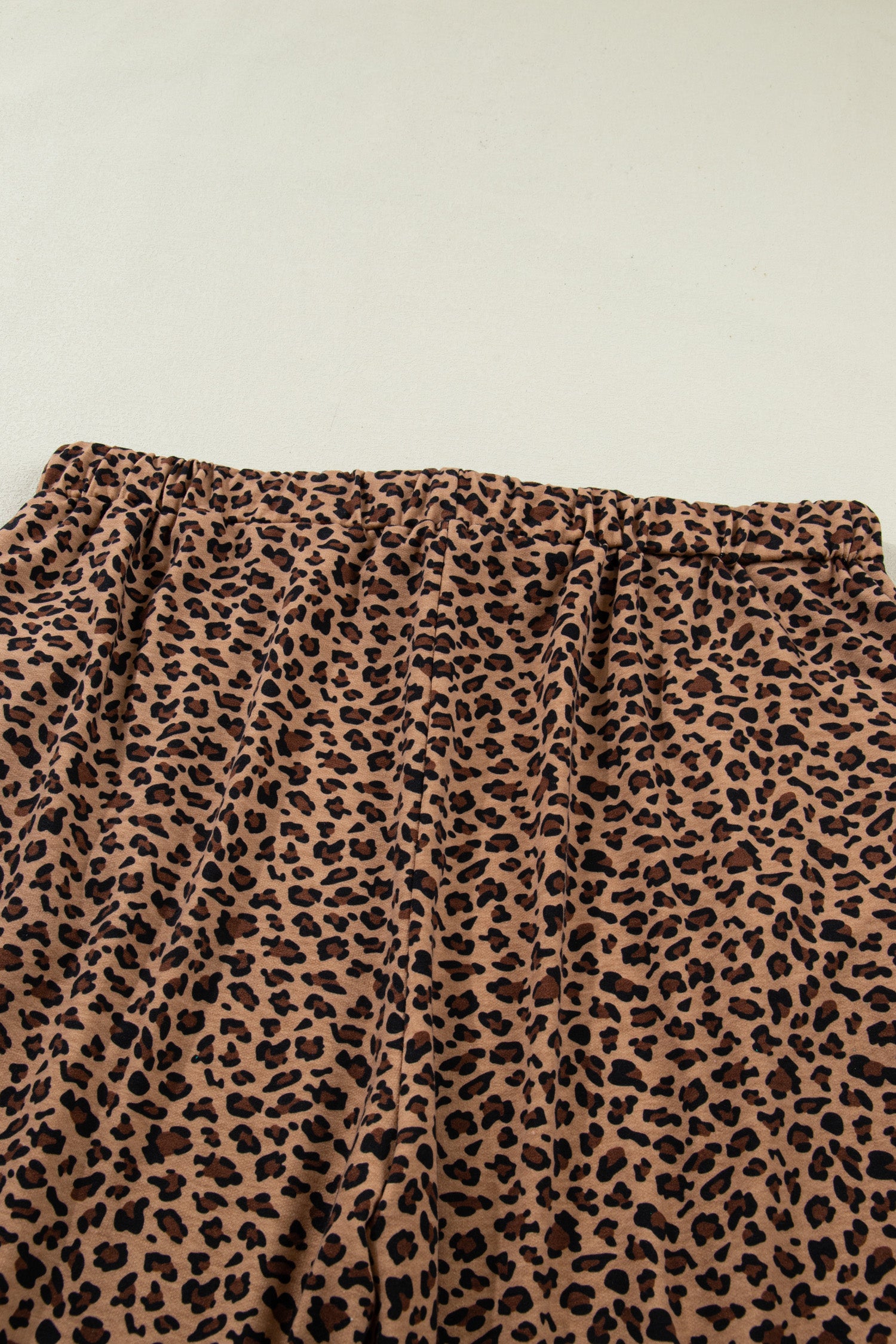 Brown Plus Size Leopard Loose Top Pleated Pants Set-Plus Size/Plus Size Loungewear-[Adult]-[Female]-2022 Online Blue Zone Planet