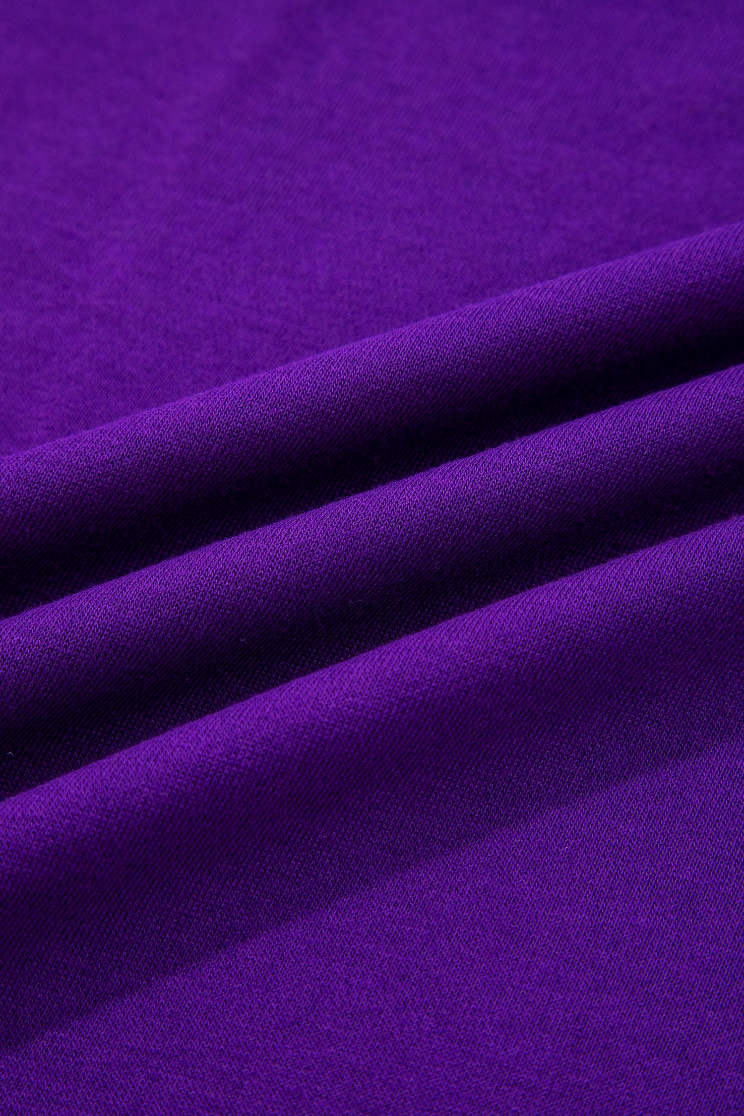 Tillandsia Purple Varsity Contrast Banded Sleeve Shift Sweatshirt Dress-TOPS / DRESSES-[Adult]-[Female]-2022 Online Blue Zone Planet