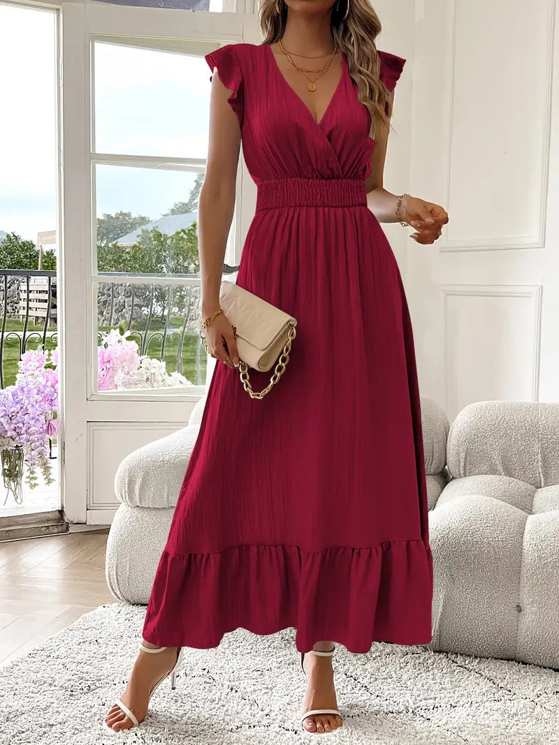 Capri Flutter Sleeve Maxi Dress