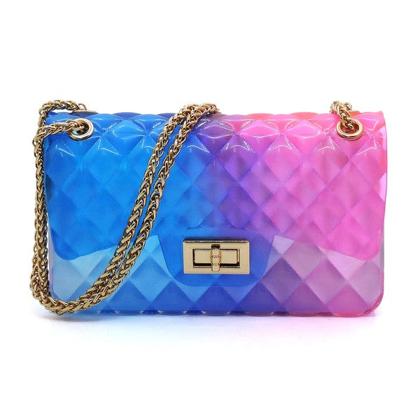 Quilt Embossed Multi Color Jelly Shoulder Bag-[Adult]-[Female]-MULTI 3-one-2022 Online Blue Zone Planet