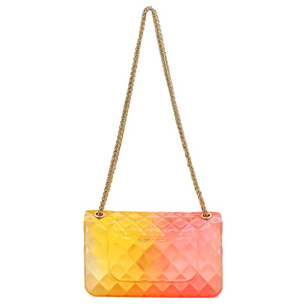 Quilt Embossed Multi Color Jelly Shoulder Bag-[Adult]-[Female]-2022 Online Blue Zone Planet