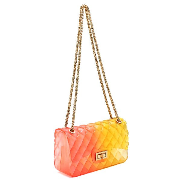 Quilt Embossed Multi Color Jelly Shoulder Bag-[Adult]-[Female]-2022 Online Blue Zone Planet