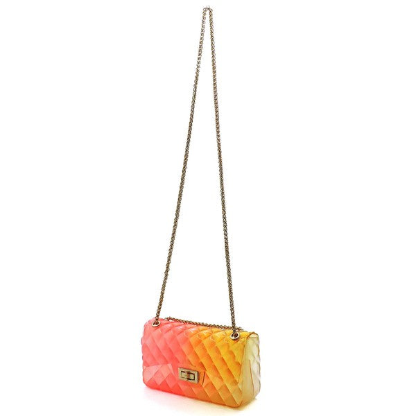 Quilt Embossed Multi Color Jelly Shoulder Bag-[Adult]-[Female]-2022 Online Blue Zone Planet