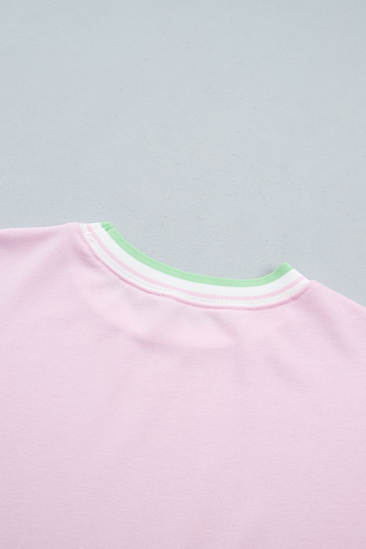 Bright Green Contrast Striped Trim Baggy Pullover Sweatshirt-Tops/Sweatshirts & Hoodies-[Adult]-[Female]-2022 Online Blue Zone Planet