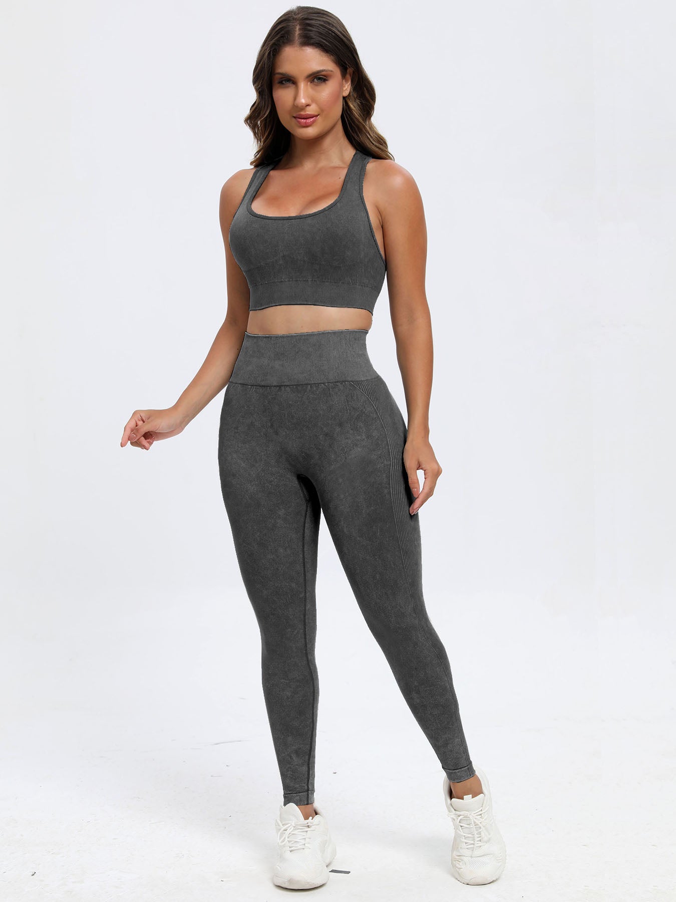 Scoop Neck Wide Strap Top and Pants Active Set-BOTTOMS SIZES SMALL MEDIUM LARGE-[Adult]-[Female]-Dark Gray-S-2022 Online Blue Zone Planet