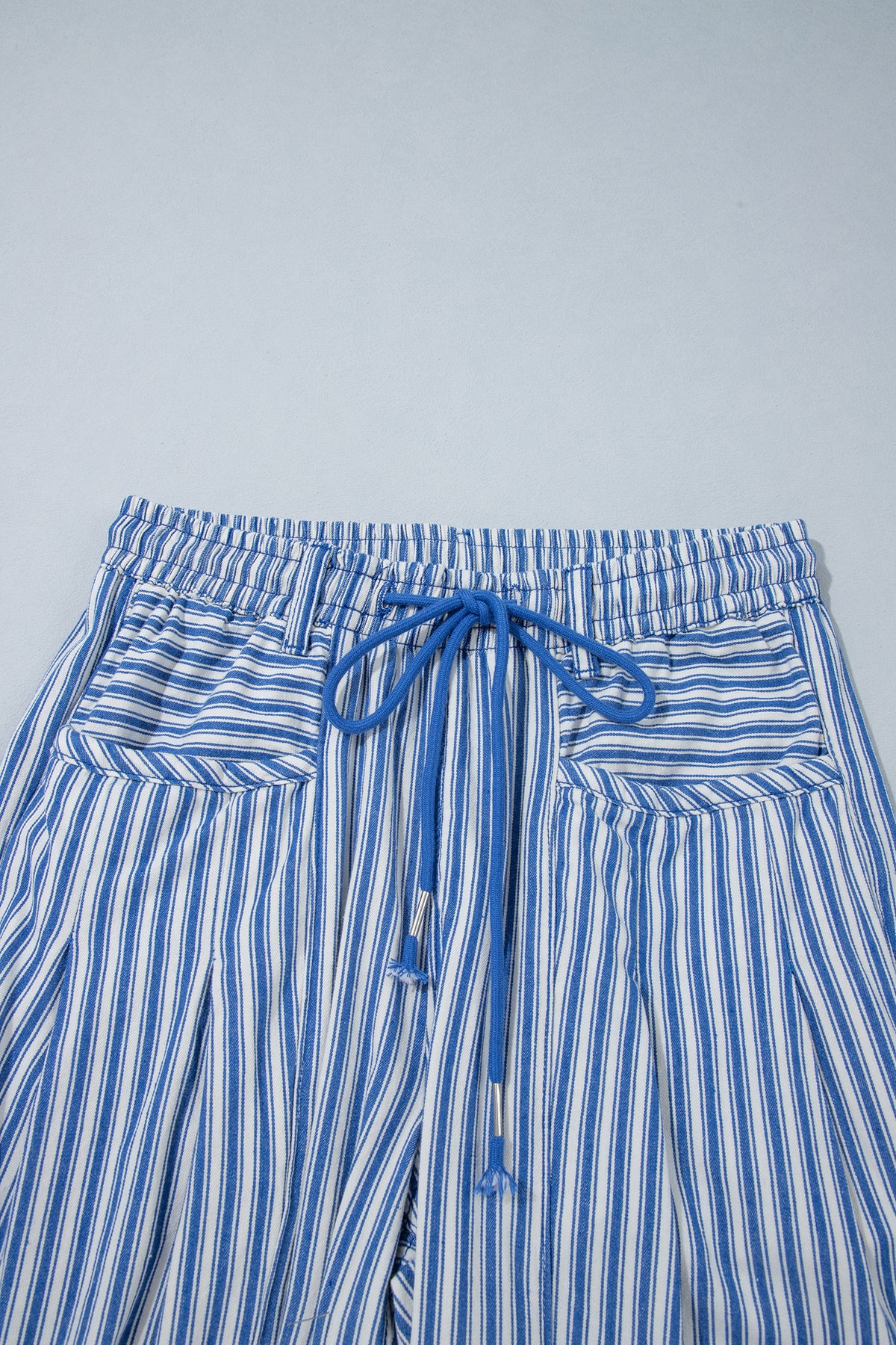 Blue Stripe Drawstring Casual Loose Pants-Bottoms/Pants & Culotte-[Adult]-[Female]-2022 Online Blue Zone Planet