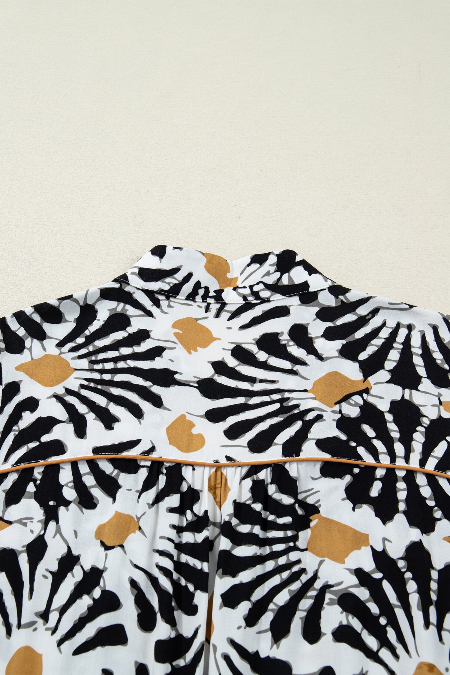 Black Abstract Floral Print Split V Neck Long Dress with Sleeves-Dresses/Maxi Dresses-[Adult]-[Female]-2022 Online Blue Zone Planet