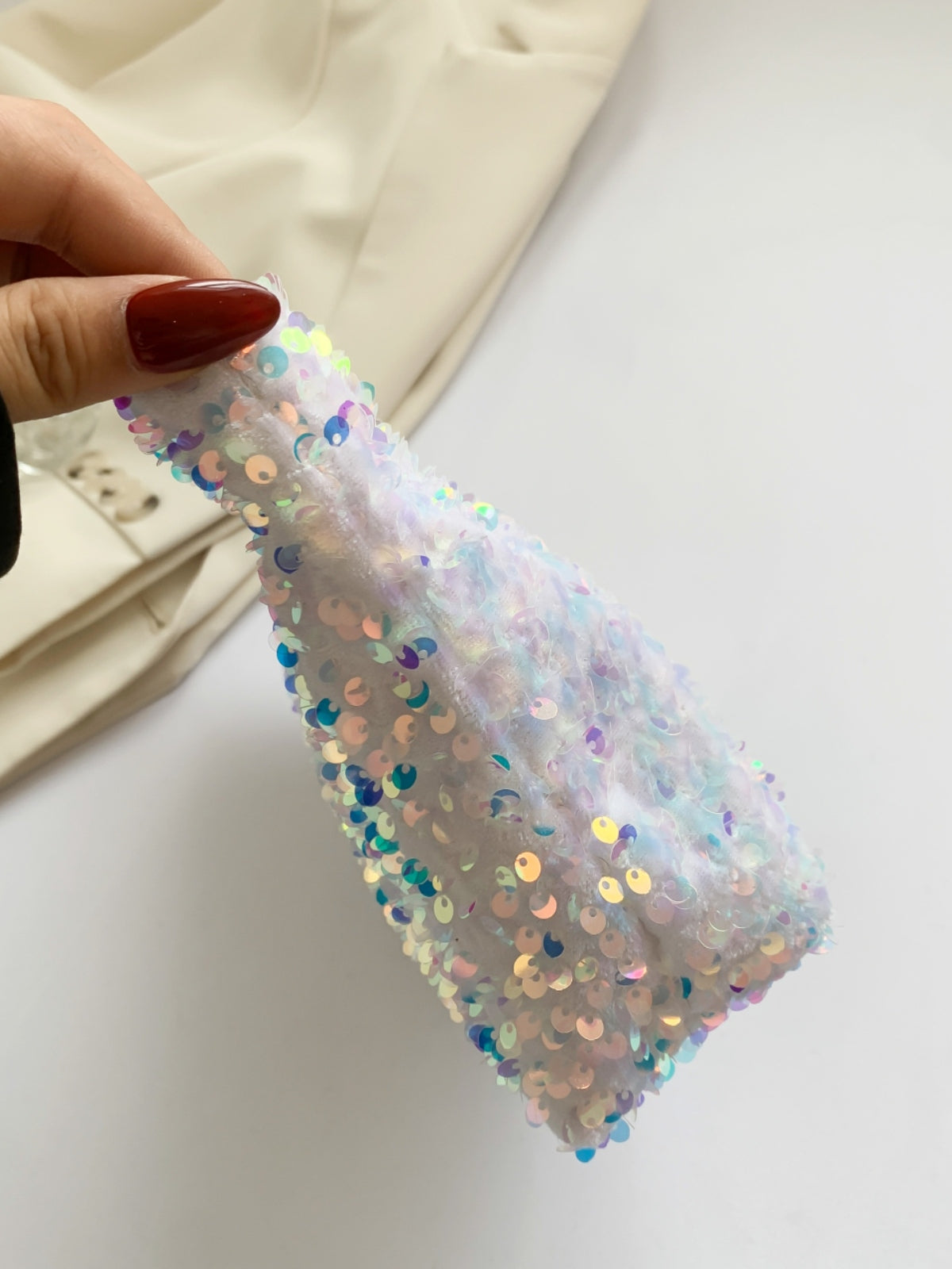 Sequin Clutch with Zipper-HANDBAGS-[Adult]-[Female]-2022 Online Blue Zone Planet