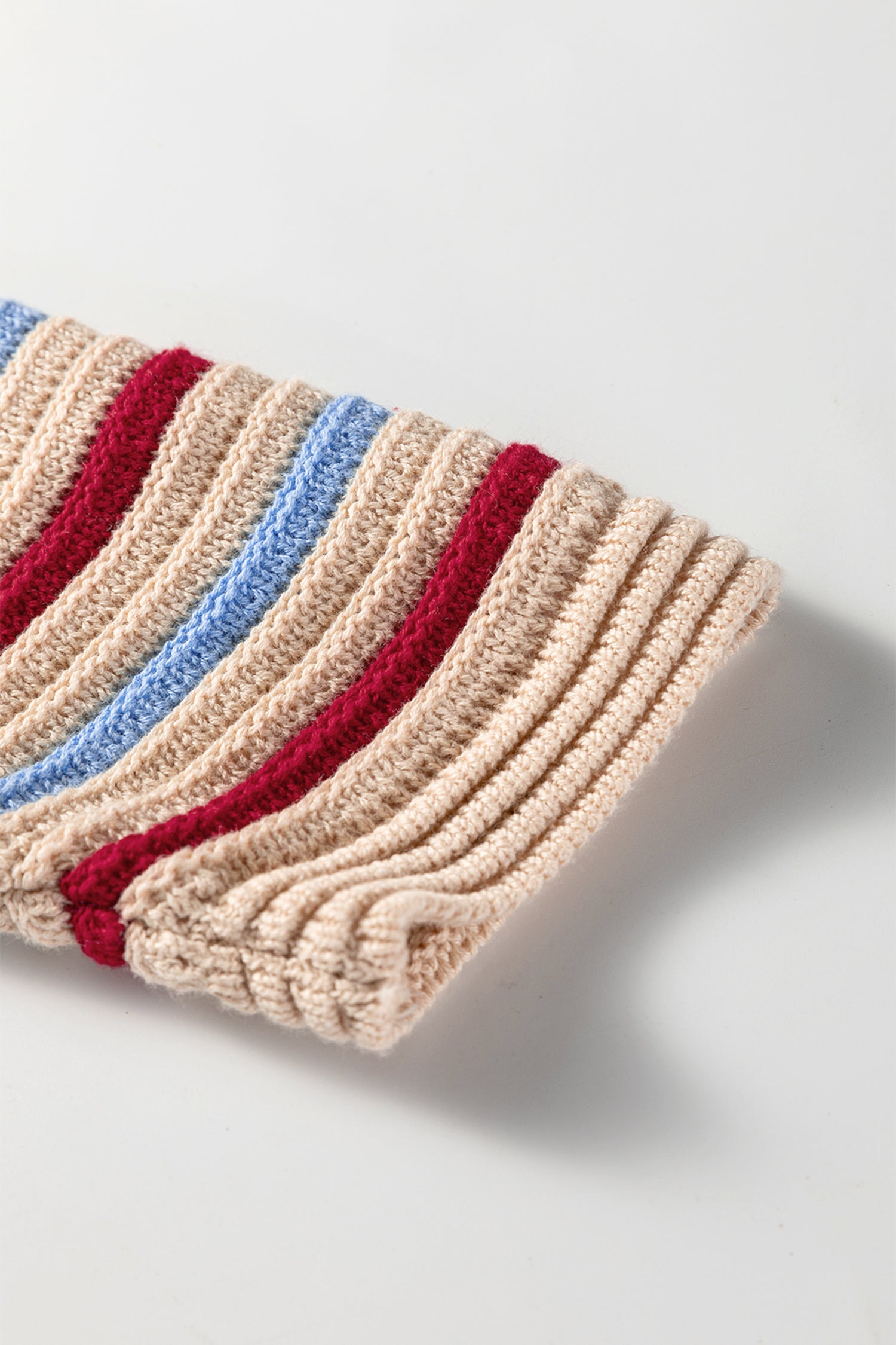 Khaki Stripe Drop Shoulder Cropped Long Sleeve Fall Sweater-TOPS / DRESSES-[Adult]-[Female]-2022 Online Blue Zone Planet