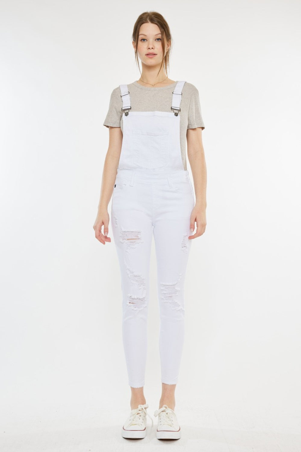 Blue Zone Planet | Kancan Distressed Skinny Denim Overalls-BOTTOMS SIZES SMALL MEDIUM LARGE-[Adult]-[Female]-2022 Online Blue Zone Planet