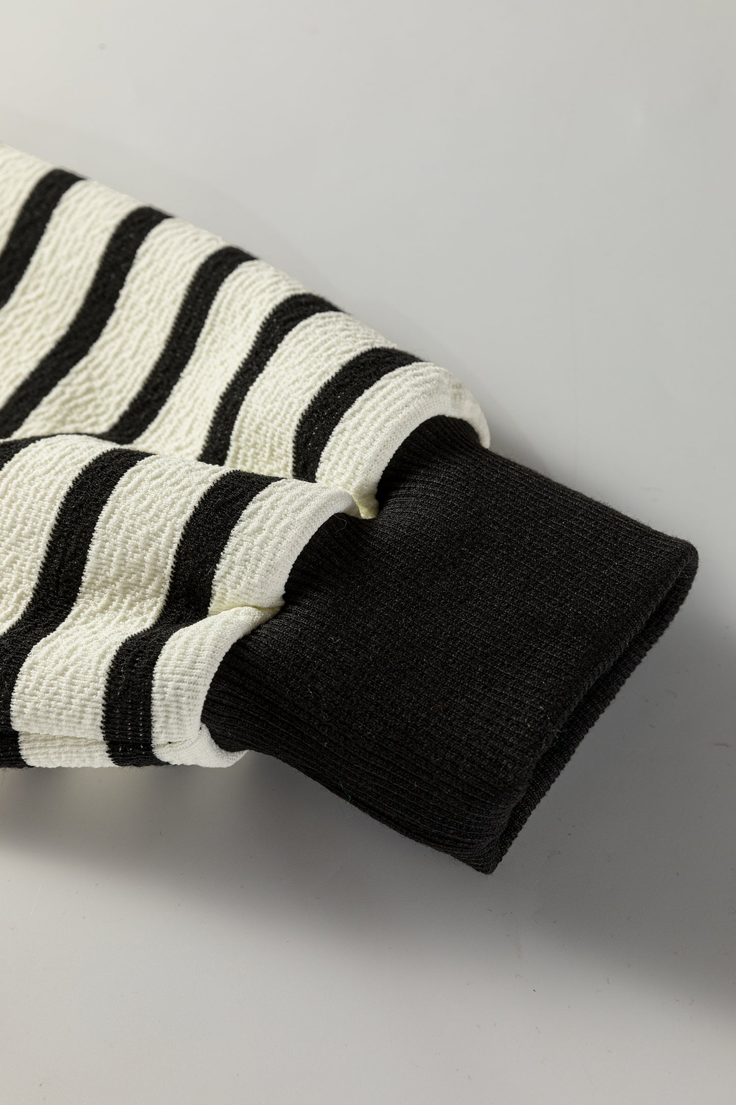 White Stripe Contrast MERRY Letter Christmas Print Drop Shoulder Sweatshirt-Tops/Sweatshirts & Hoodies-[Adult]-[Female]-2022 Online Blue Zone Planet