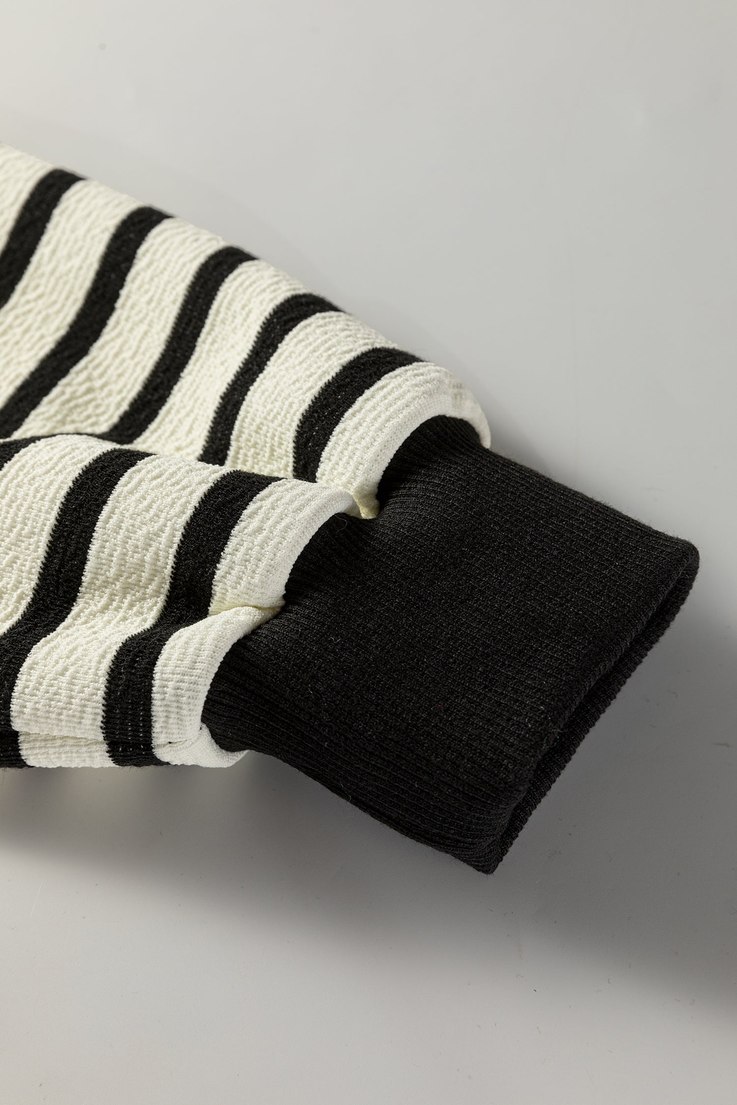 White Stripe Contrast MERRY Letter Christmas Print Drop Shoulder Sweatshirt-Tops/Sweatshirts & Hoodies-[Adult]-[Female]-2022 Online Blue Zone Planet