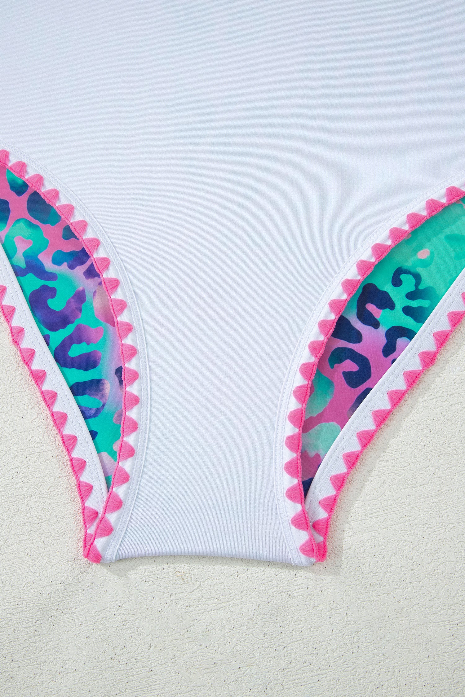 Pink Leopard Ricrac Trim Square Neck High Waist Bikinich-Swimwear/High Waisted Swimsuit-[Adult]-[Female]-2022 Online Blue Zone Planet
