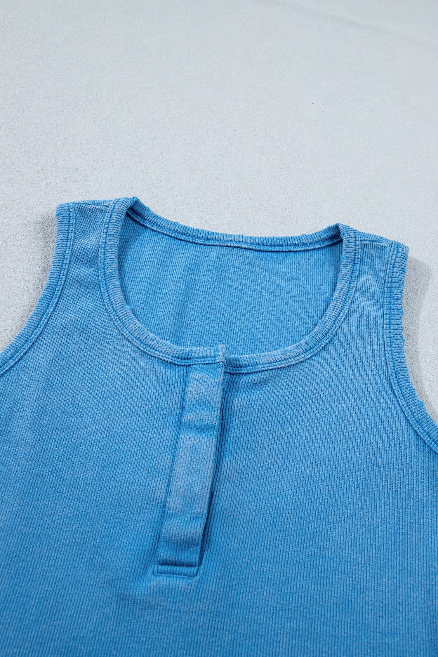 Bright Pink Vintage Distressed Ribbed Mineral Wash Tank Top-Tops/Tank Tops-[Adult]-[Female]-2022 Online Blue Zone Planet