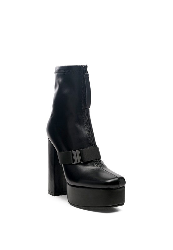 BOOMER CHUNKY HIGH BLOCK HEEL BOOTS-SHOES-[Adult]-[Female]-BLACK PU-9-2022 Online Blue Zone Planet