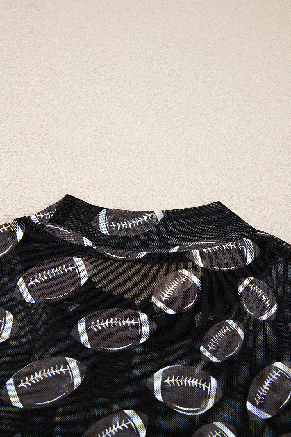 Black Game Day Rugby Mesh Sheer Long Sleeve Top-Tops/Long Sleeve Tops-[Adult]-[Female]-2022 Online Blue Zone Planet