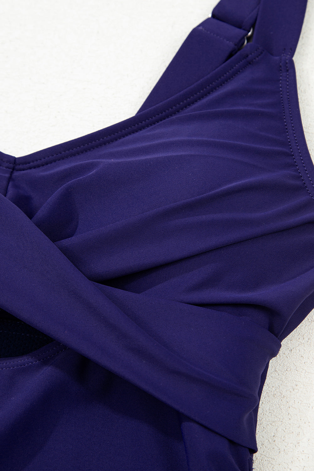 Navy Blue Adjustable Straps Cutout Ruched Knot Slit One Piece Swim Dress-TOPS / DRESSES-[Adult]-[Female]-2022 Online Blue Zone Planet