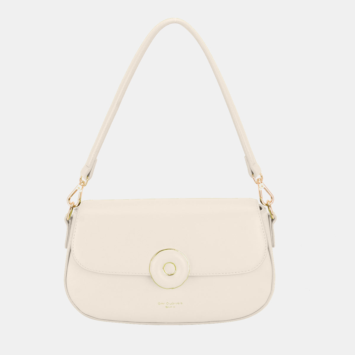 David Jones PU Leather Shoulder Bag-HANDBAGS-[Adult]-[Female]-Creamy White-One Size-2022 Online Blue Zone Planet