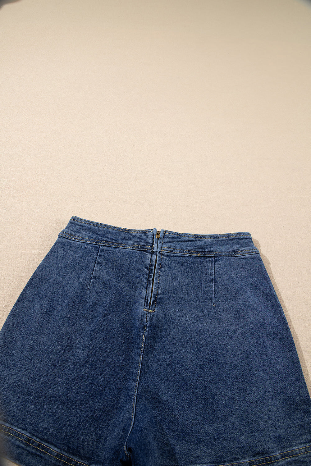 Ashleigh Blue Faux Wrapped Mini Denim Skort-Bottoms/Denim Shorts-[Adult]-[Female]-2022 Online Blue Zone Planet