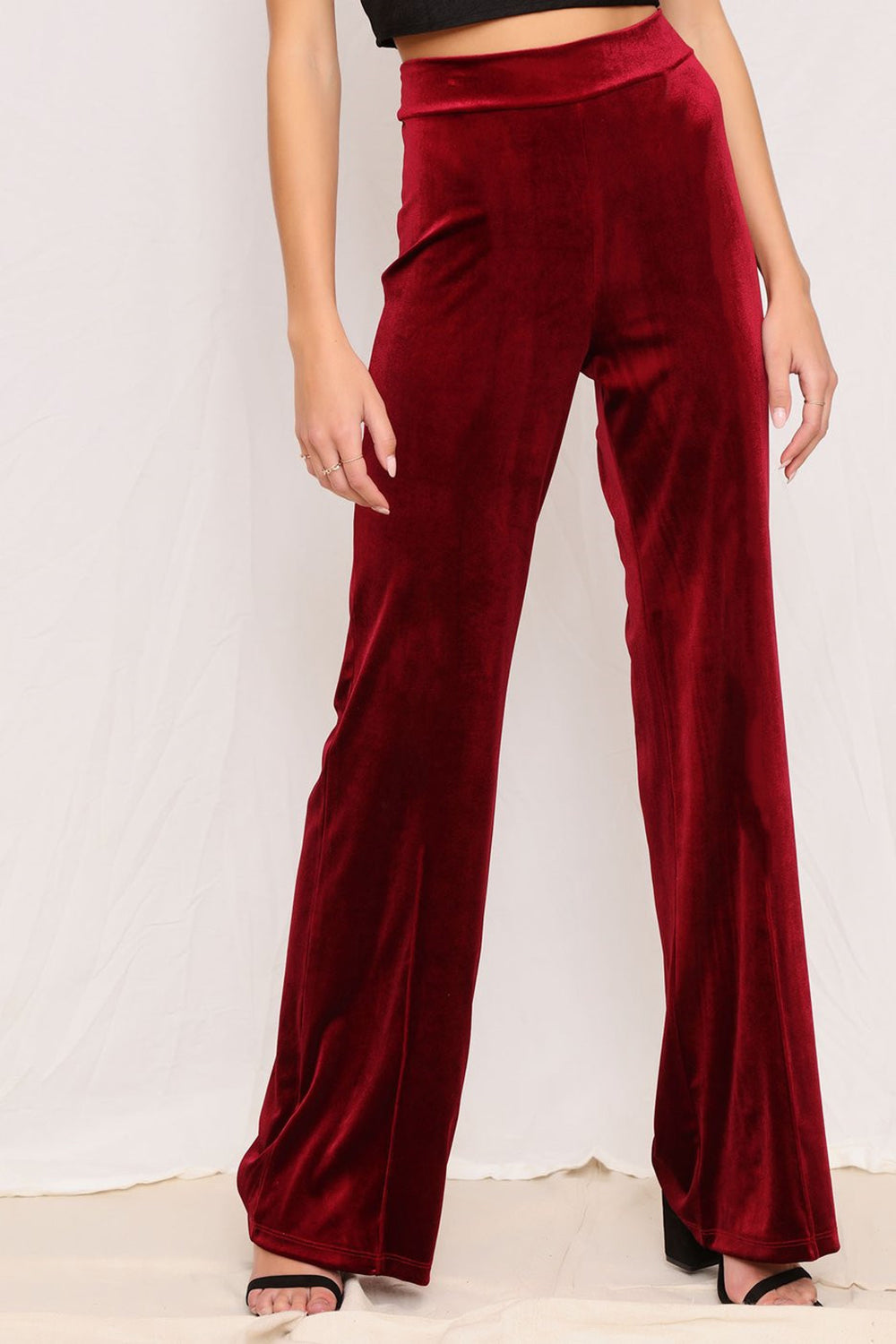 Full Size High Waist Pants-BOTTOMS SIZES SMALL MEDIUM LARGE-[Adult]-[Female]-Burgundy-S-2022 Online Blue Zone Planet