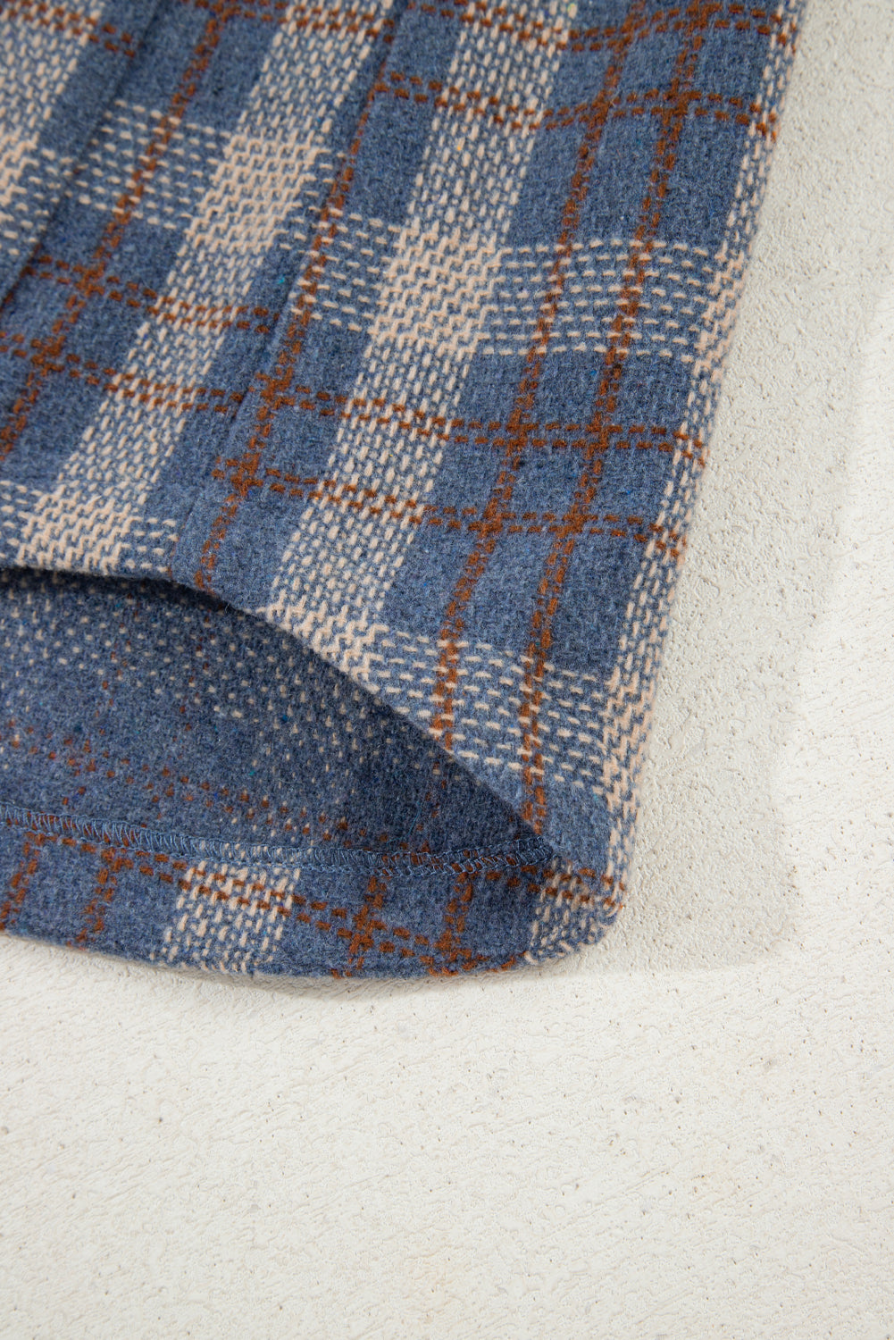 Gray Plaid Corduroy Patchwork Collared Zip Up Snap Button Jacket-Outerwear/Plaid Shackets-[Adult]-[Female]-2022 Online Blue Zone Planet