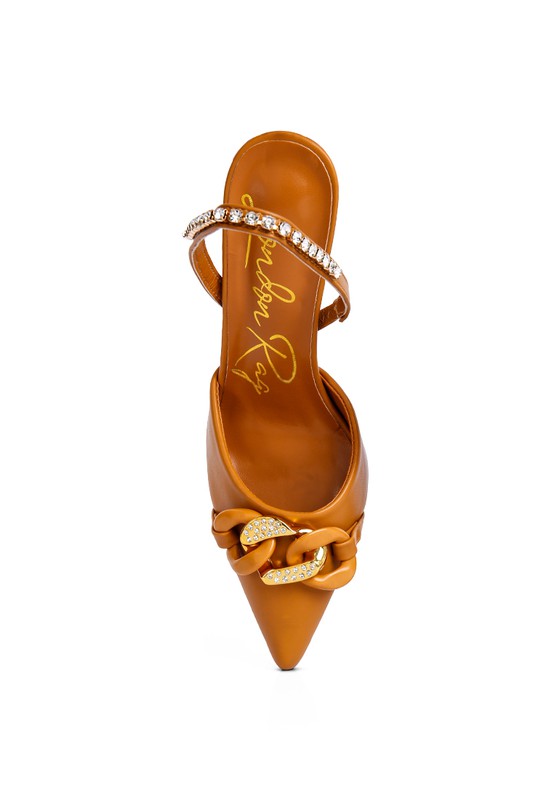 Blue Zone Planet | Diva's Pull Me Diamante Metal Chain Sandals-TOPS / DRESSES-[Adult]-[Female]-2022 Online Blue Zone Planet