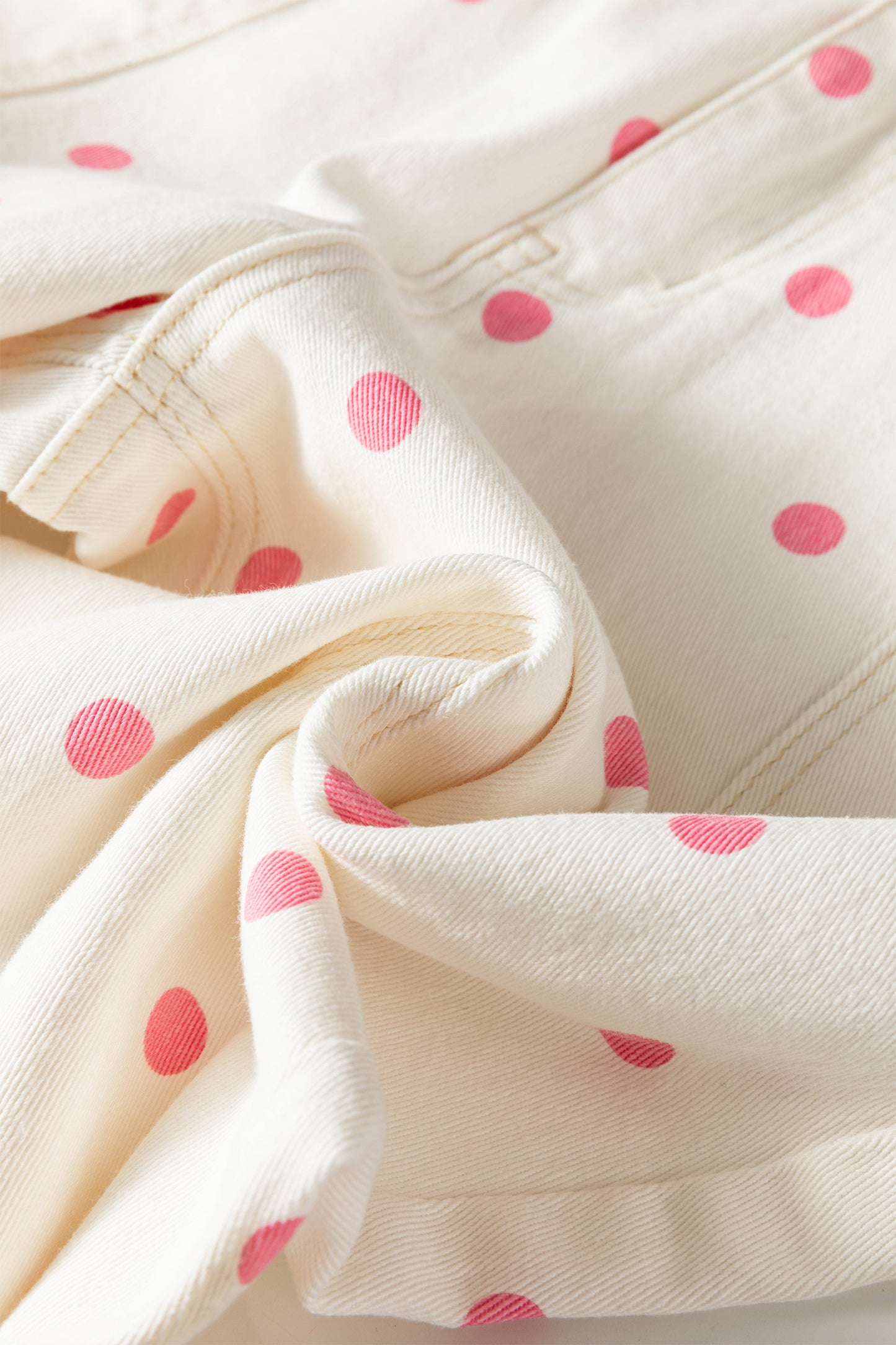 Pink Polka Dot Print Seam Detail Barrel Jeans-Bottoms/Jeans-[Adult]-[Female]-2022 Online Blue Zone Planet