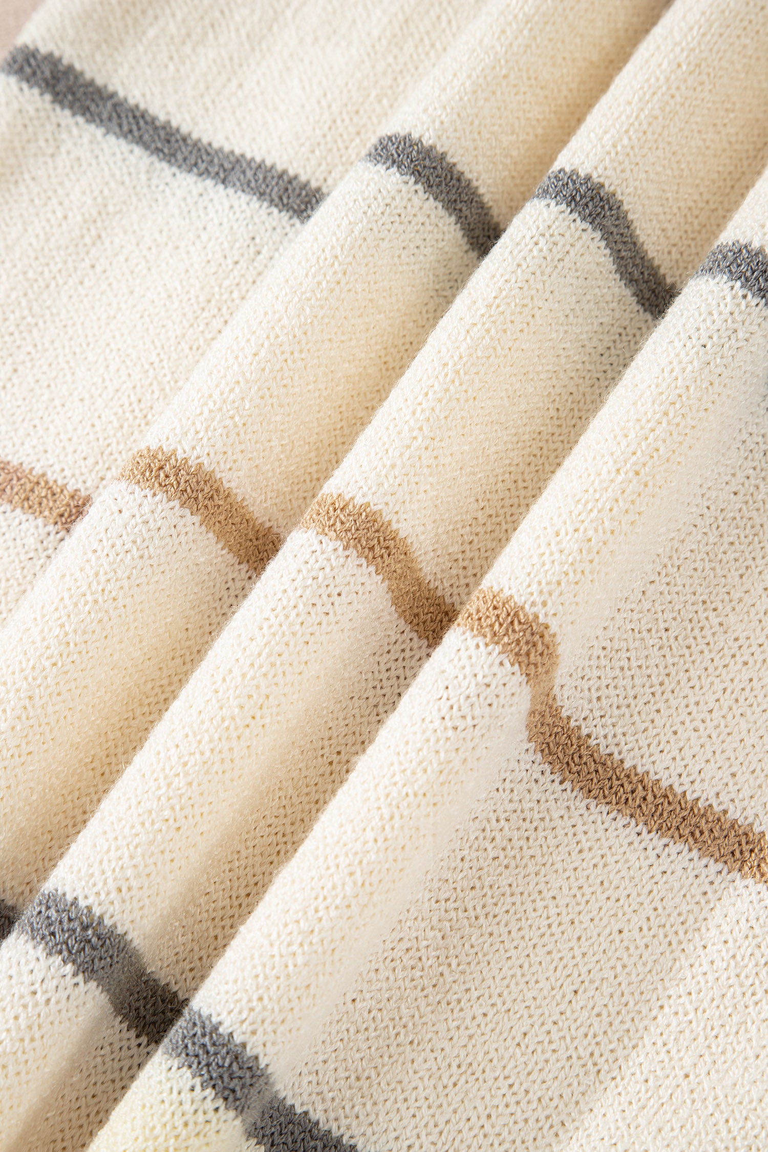 Multicolour Striped Print Drop Shoulder Shift Sweater Mini Dress-TOPS / DRESSES-[Adult]-[Female]-2022 Online Blue Zone Planet