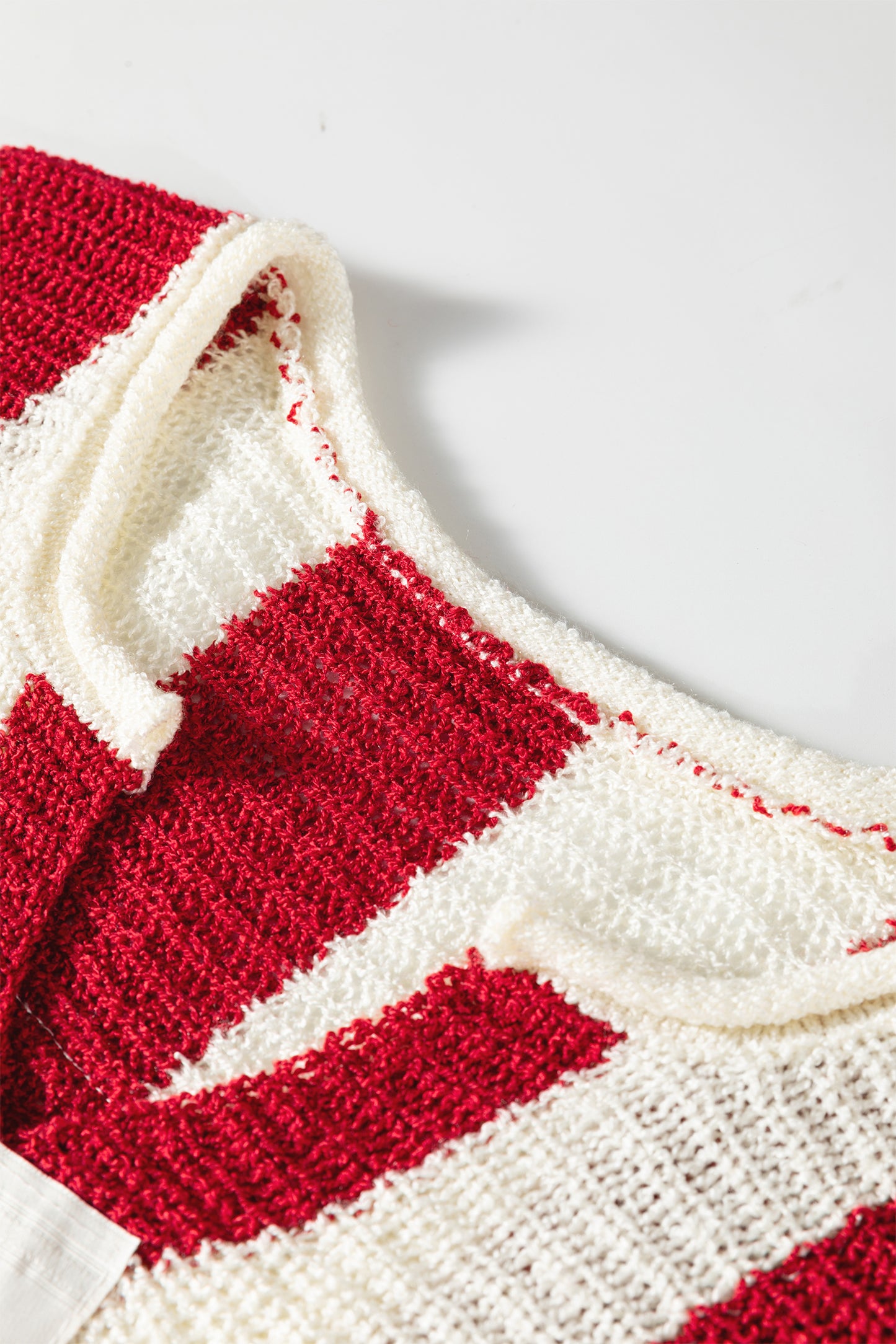 Brown Stripe Colorblock V Neck Bracelet Sleeve Sweater-Bracelet-[Adult]-[Female]-2022 Online Blue Zone Planet