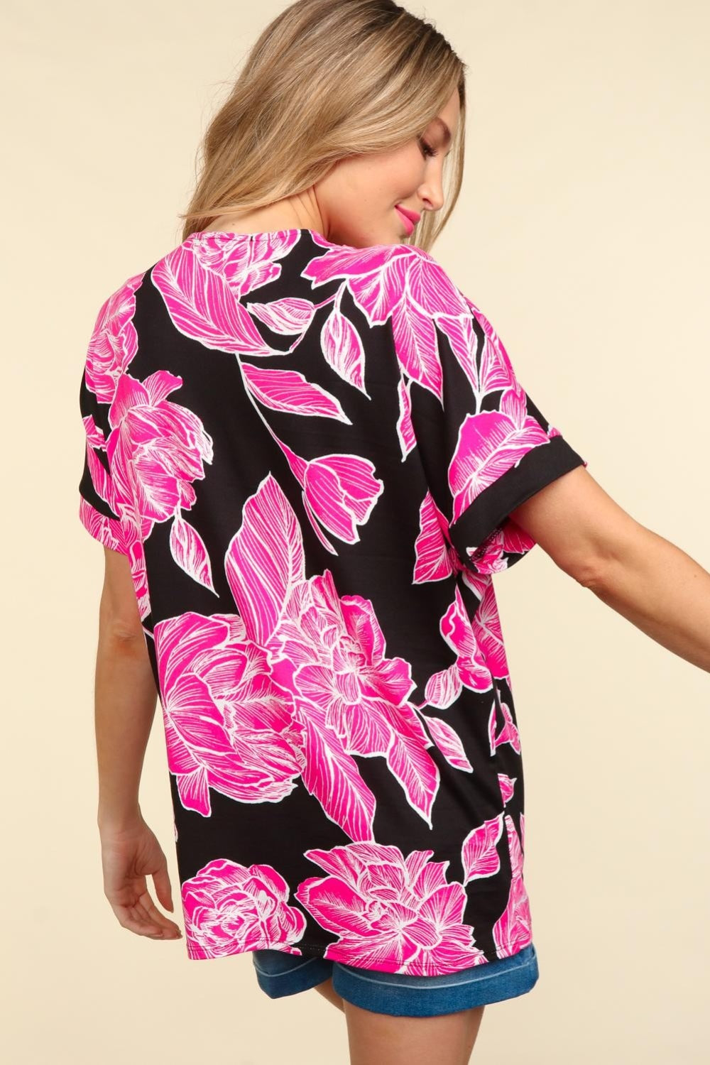 Haptics Floral Drop Shoulder T-Shirt-TOPS / DRESSES-[Adult]-[Female]-2022 Online Blue Zone Planet