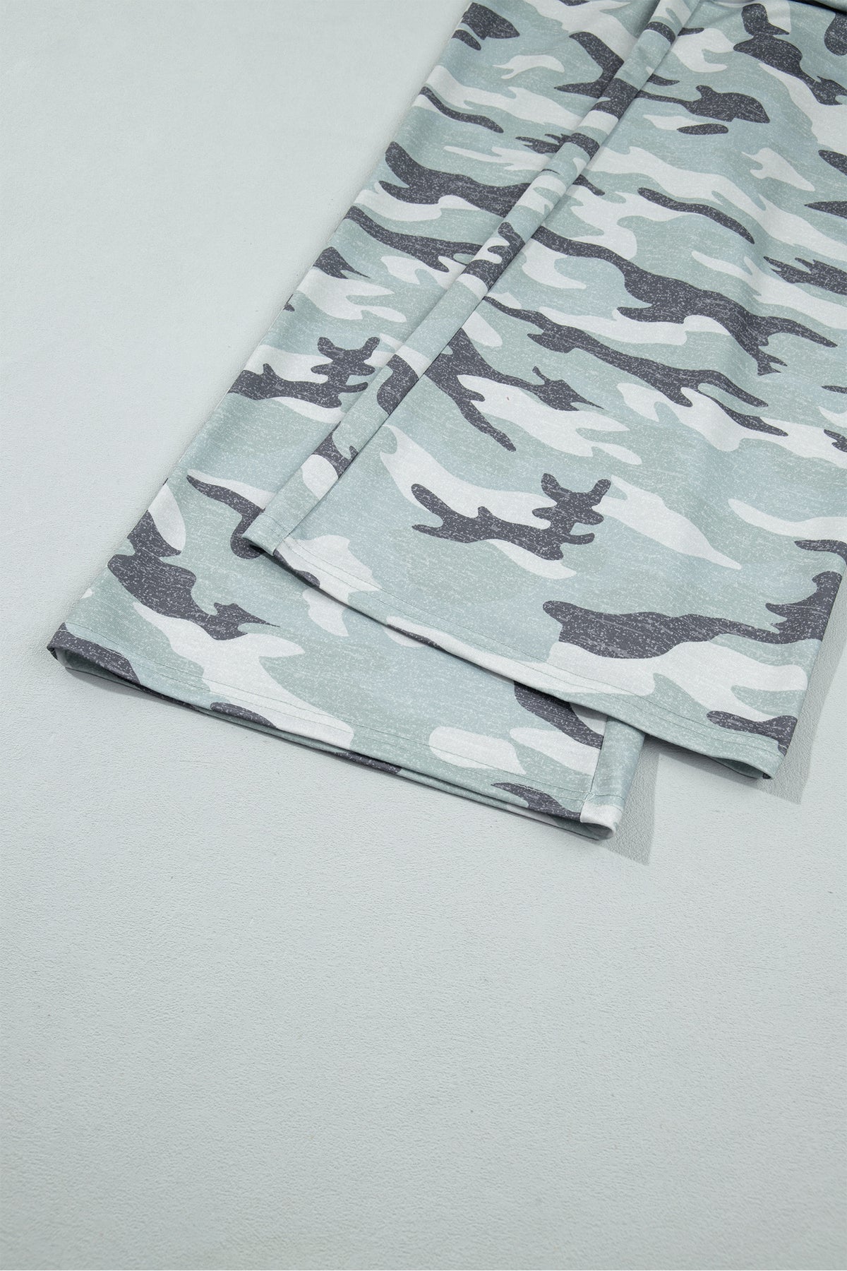 Green Camo Wide Leg Tie Elastic Waist Casual Pants-Bottoms/Pants & Culotte-[Adult]-[Female]-2022 Online Blue Zone Planet