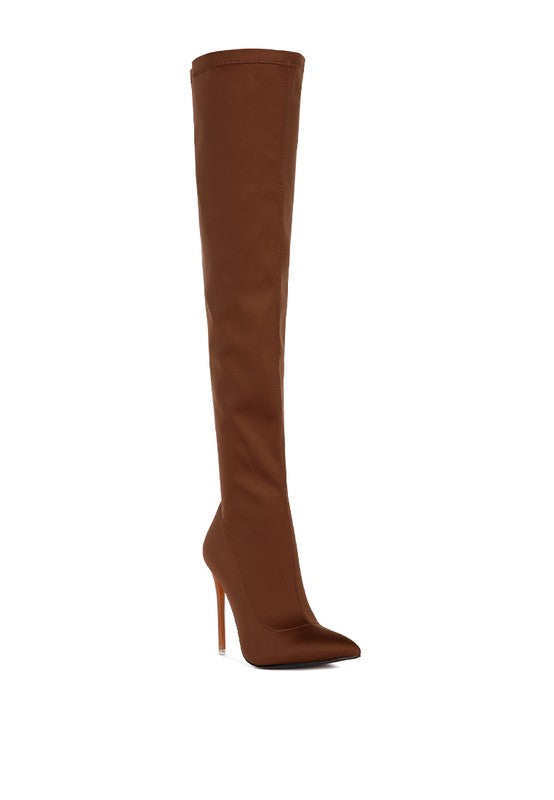 Blue Zone Planet | Holly's Superstretch Stiletto Long Over the Knee Boot-SHOES-[Adult]-[Female]-Tan-5-2022 Online Blue Zone Planet