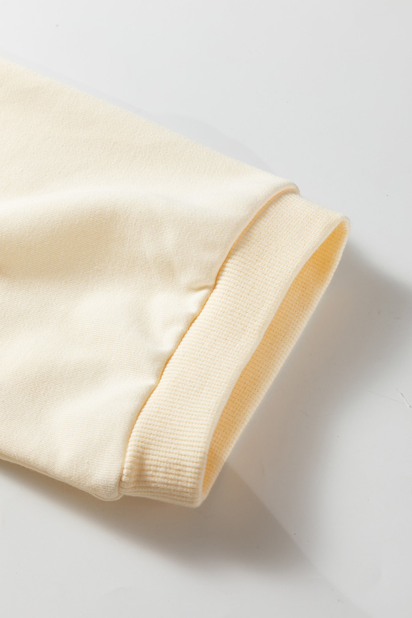 Beige Plus Size Raw Seam Detail Floral Bow Patched Baggy Pullover-Plus Size/Plus Size Tops/Plus Size Long Sleeve Tops-[Adult]-[Female]-2022 Online Blue Zone Planet